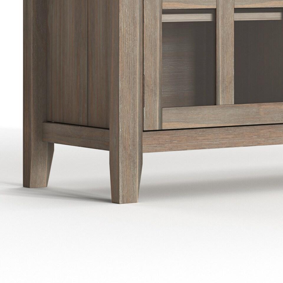 Simpli Home Artisan Solid Wood Sideboard Buffet In Distressed Grey