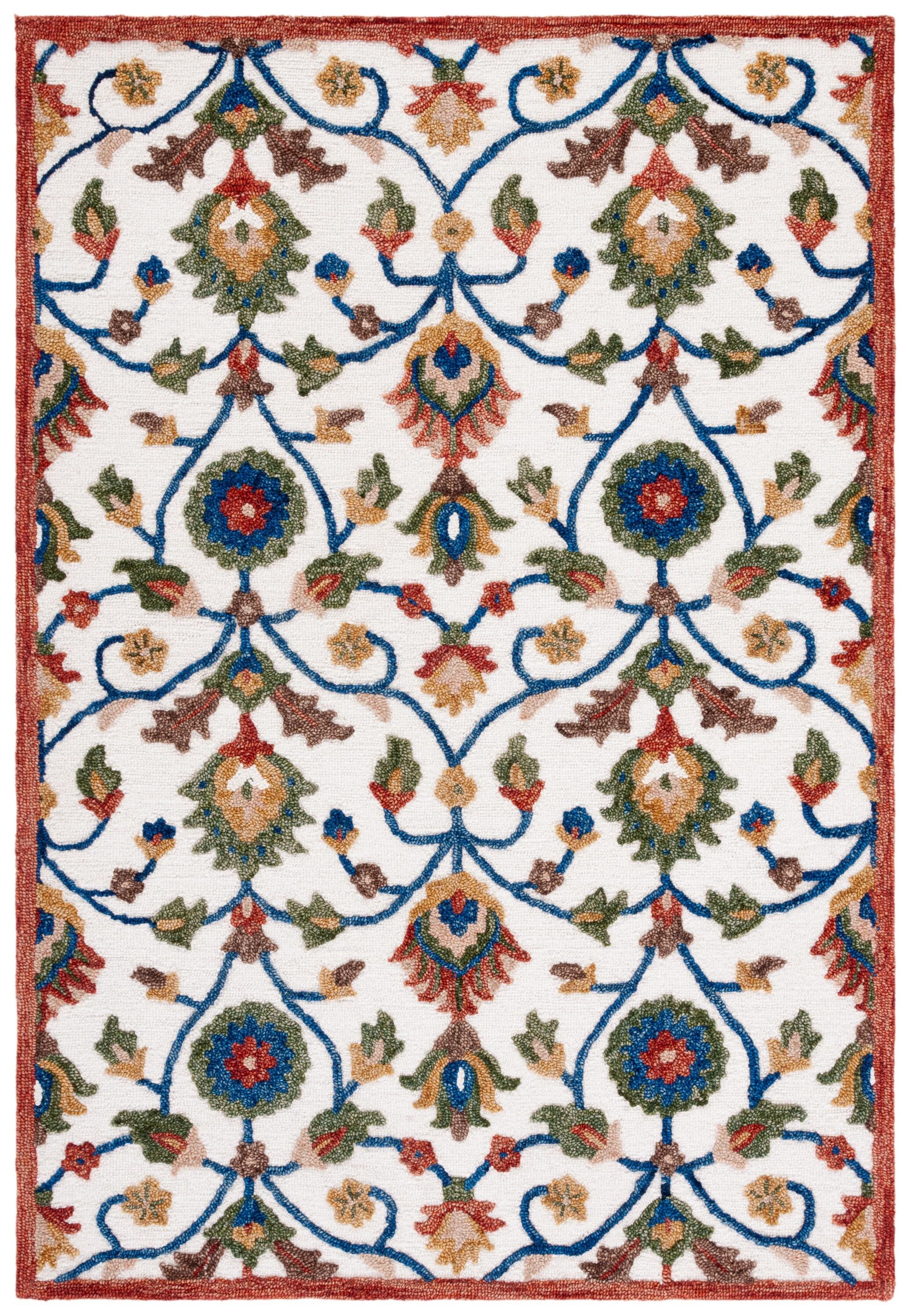 Blossom BLM562 Hand Tufted Area Rug - Ivory/Green - 8'x10' - Safavieh.