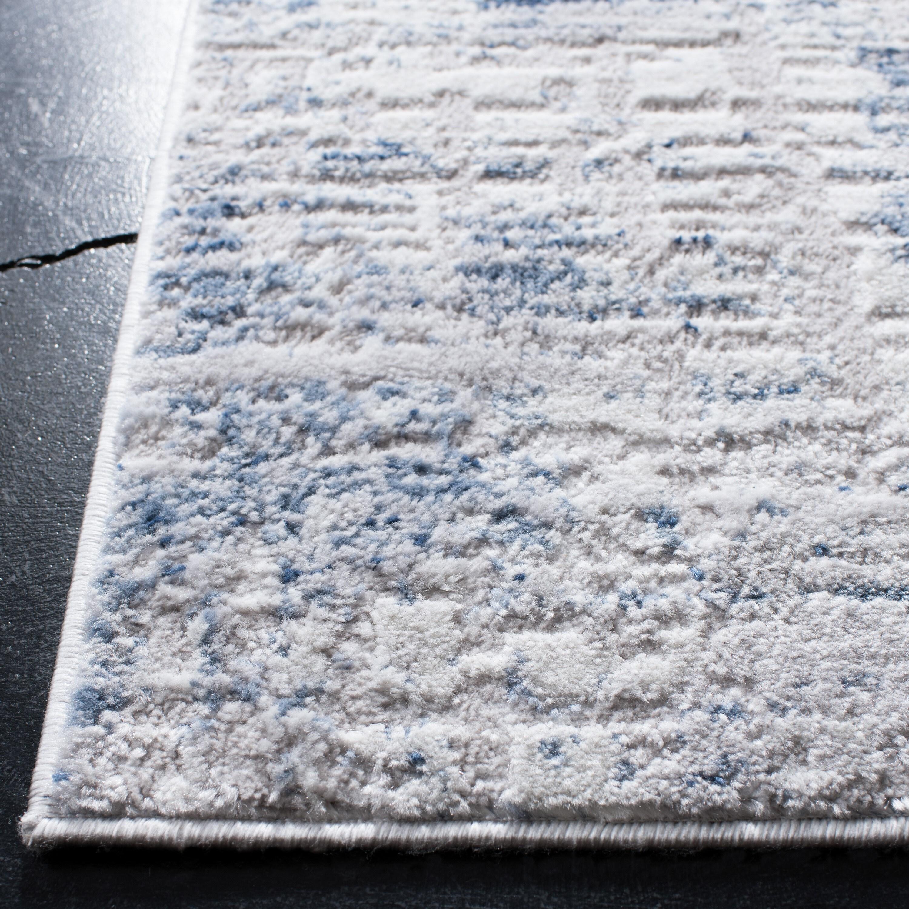 SAFAVIEH Amelia Carrie Abstract Distressed Area Rug, Blue/Grey, 9' x 12'