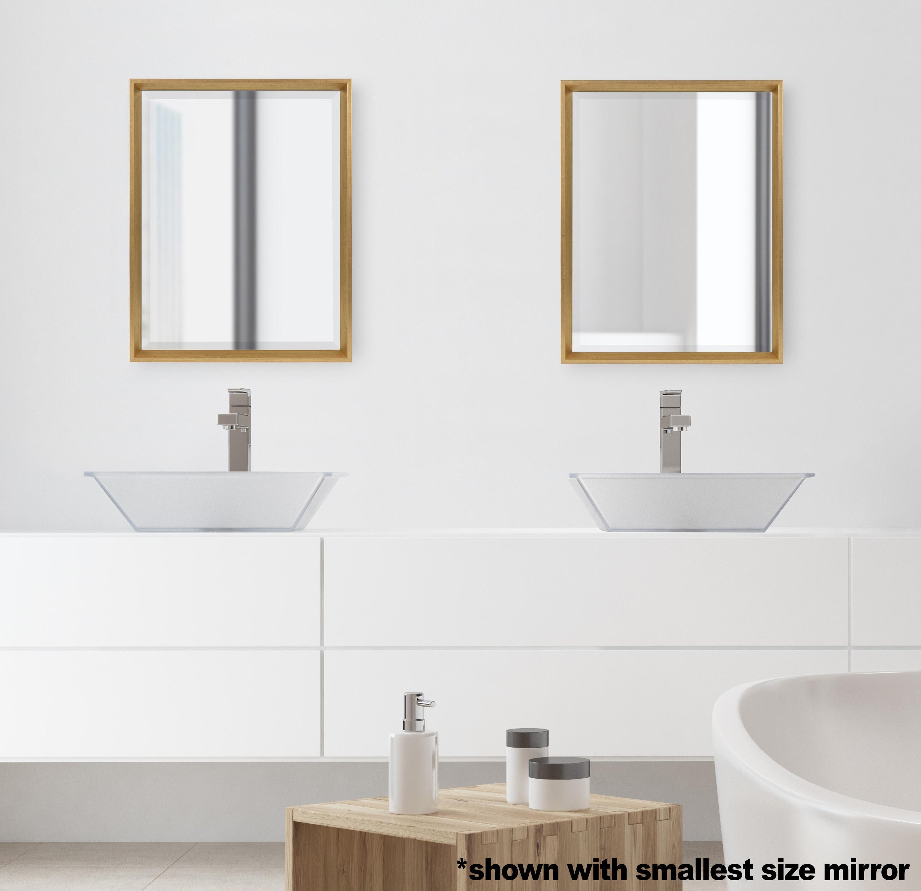 26" x 38" Calter Framed Wall Mirror Gold - Kate and Laurel: Modern Rectangle, No Assembly Required