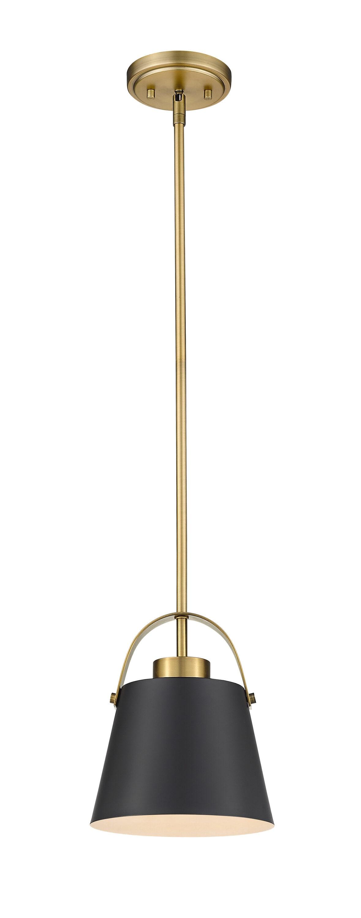 Z-Lite Z-Studio 1 - Light Pendant in  Matte Black/Heritage Brass