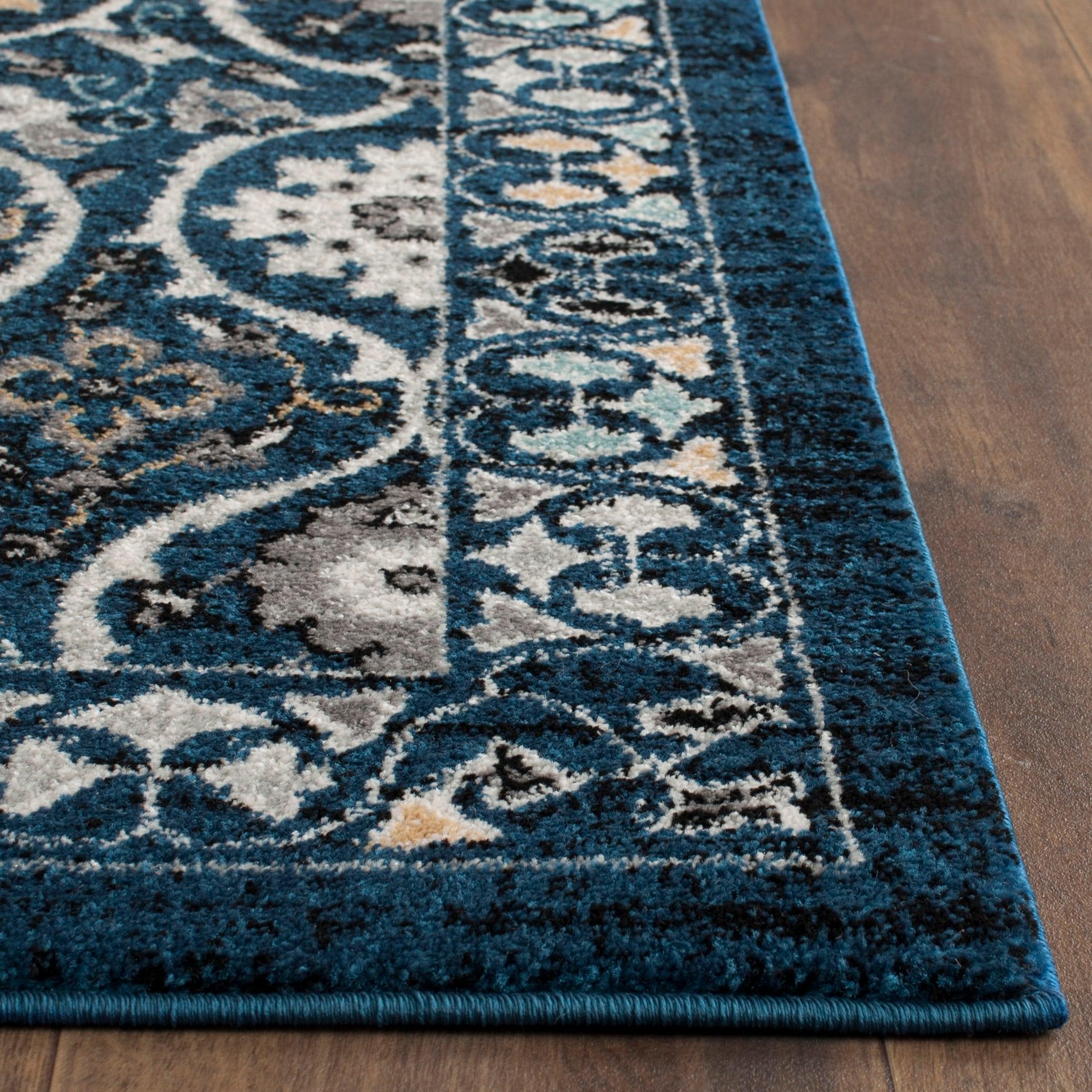 SAFAVIEH Evoke Charlotte Floral Geometric Area Rug, Royal/Ivory, 9' x 12'