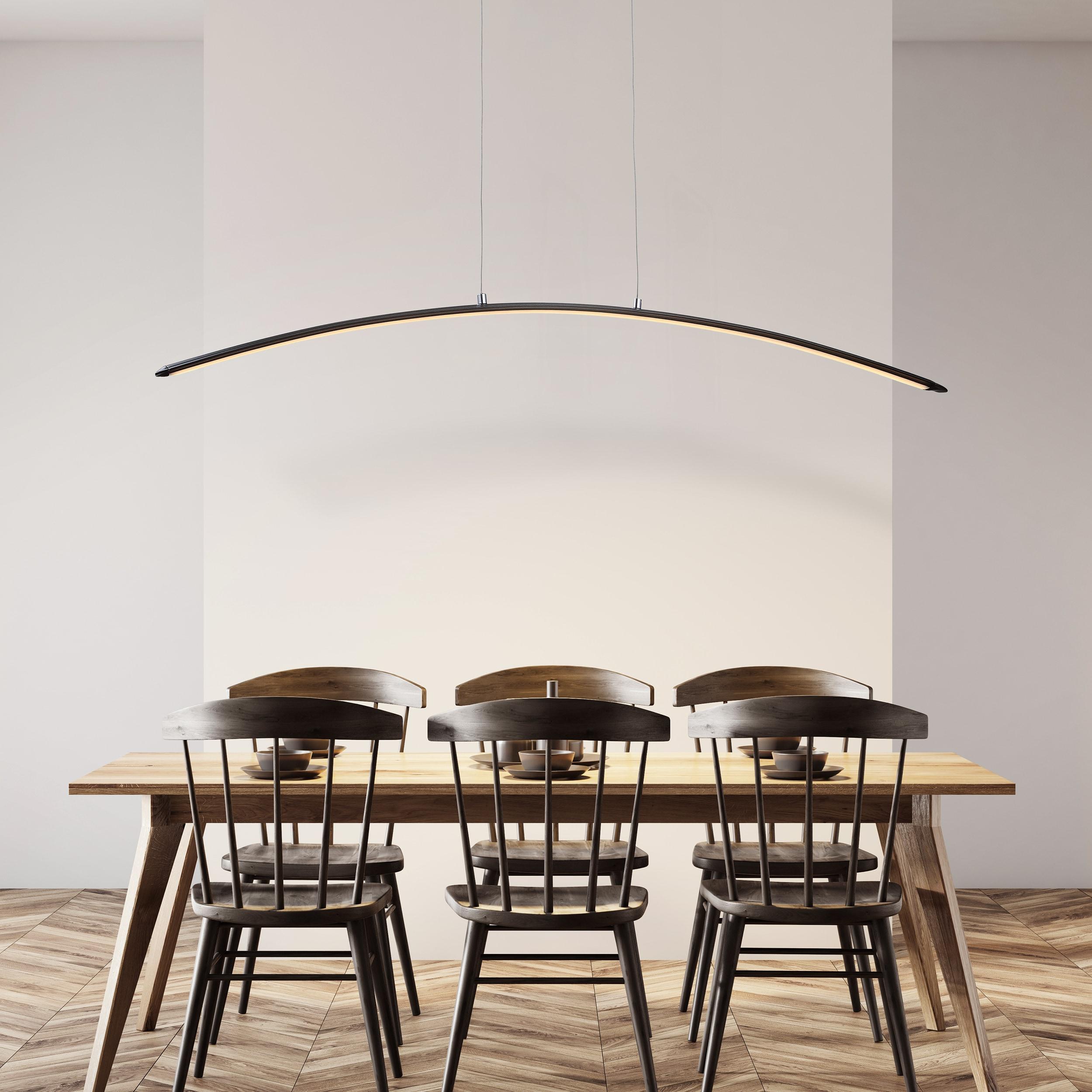 JONATHAN Y Roxanna 41.5" Dimmable Adjustable Integrated LED Metal Linear Pendant, Black