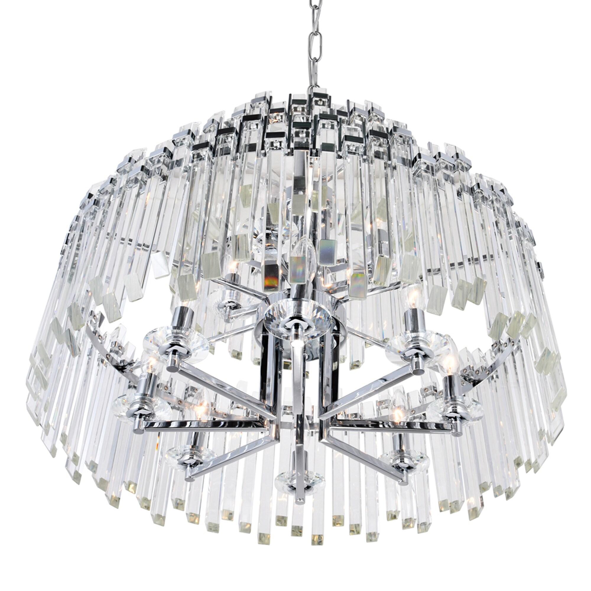 CWI Lighting Henrietta 12 Light Transitional Metal Chandelier in Chrome