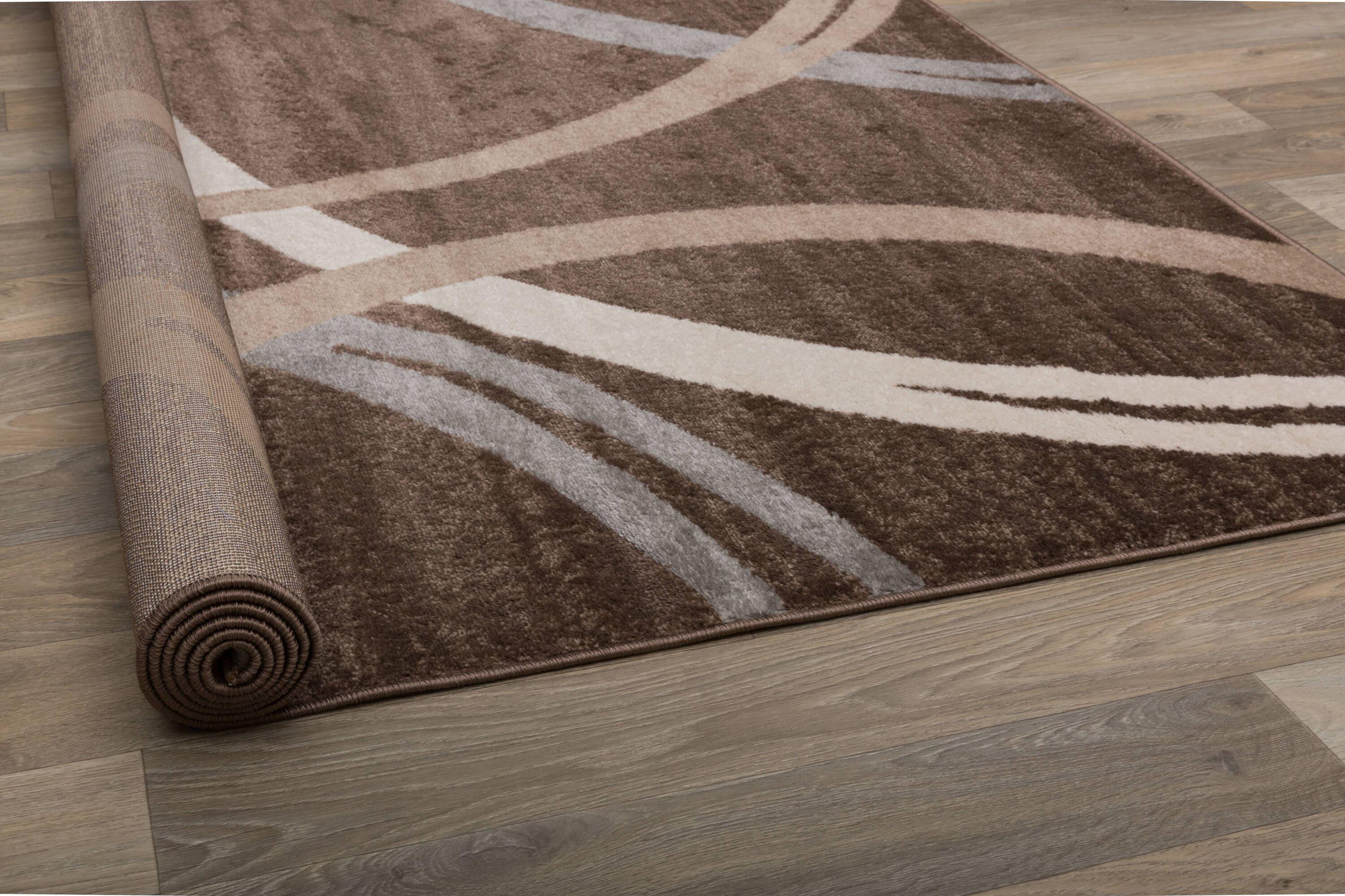 World Rug Gallery Contemporary Abstract Circles Design Brown 2' x 3' Indoor Area Rug