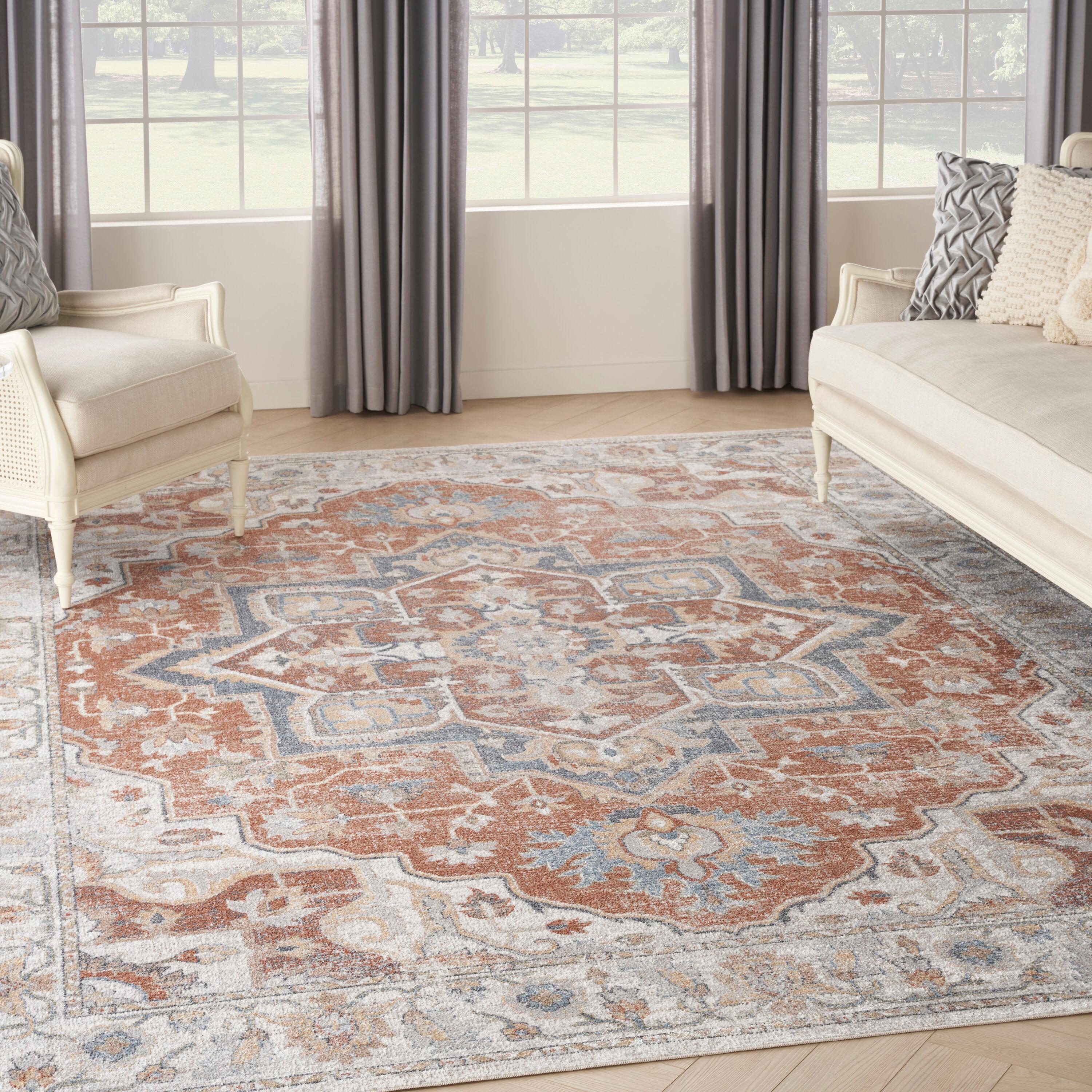 Nourison Astra Machine Washable Vintage Medallion Indoor Rug Gold/Multicolor 9' x 12'
