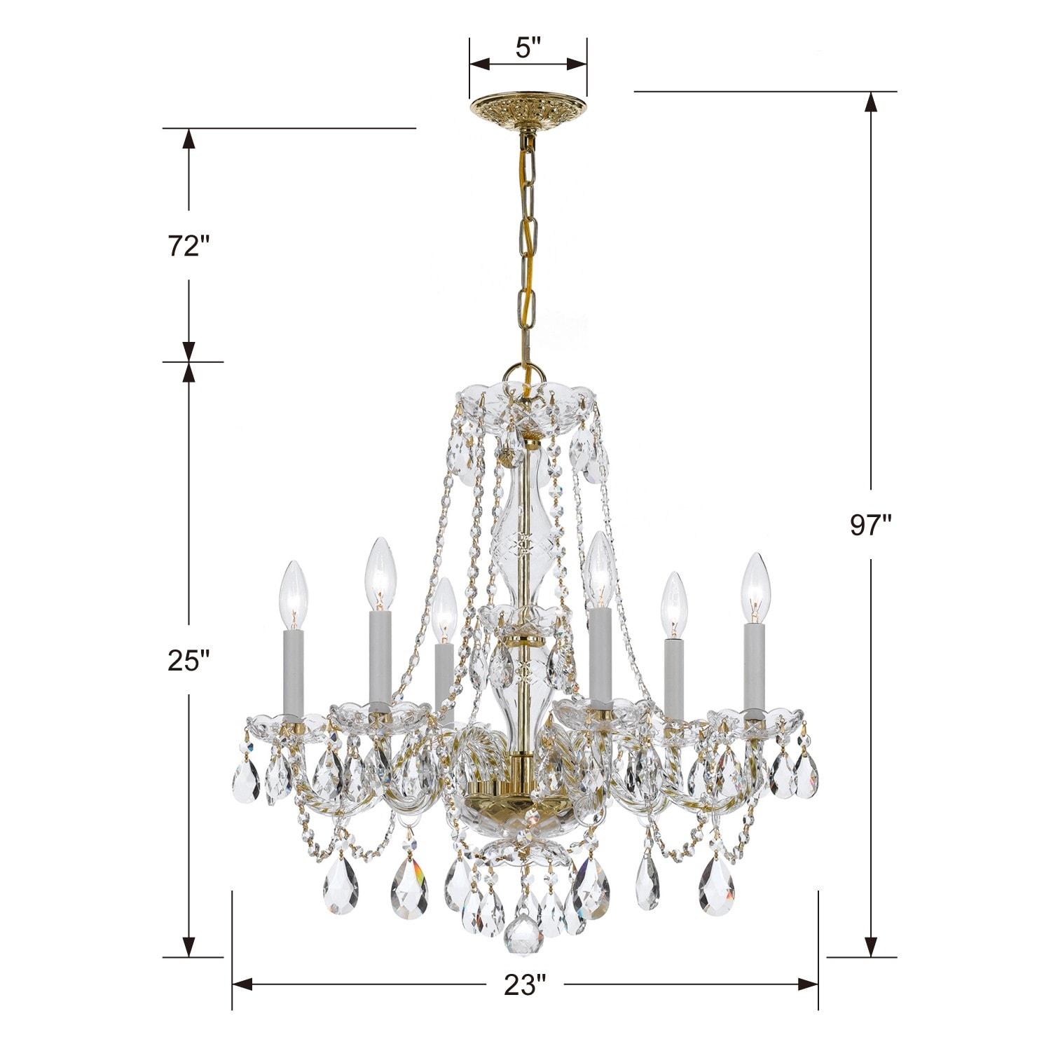 Crystorama Lighting Traditional Crystal 6 - Light Chandelier in  Polished Brass