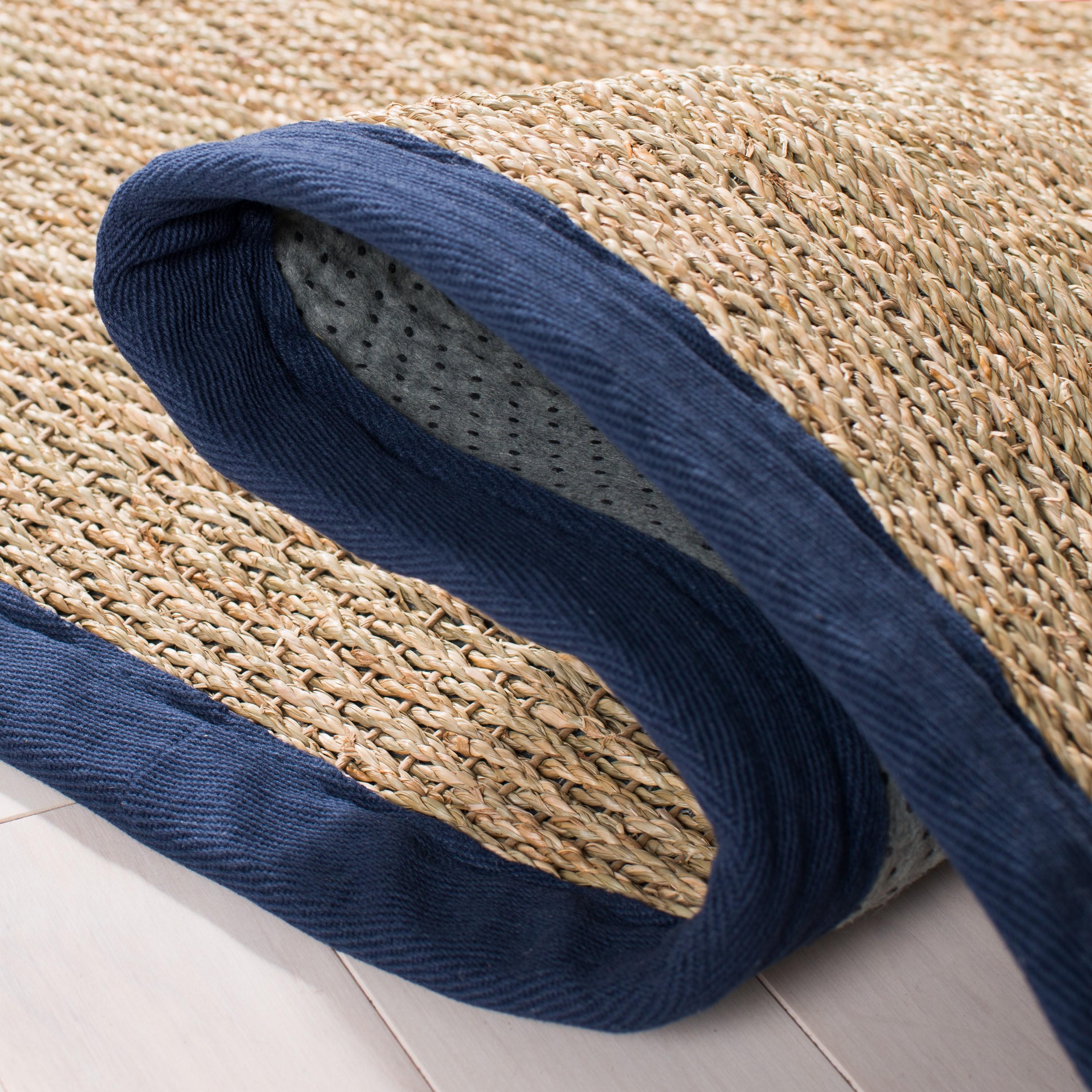 Natural Fiber NF115 Power Loomed Indoor Runner Rug - Natural/Blue - 2'6"x12' - Safavieh.