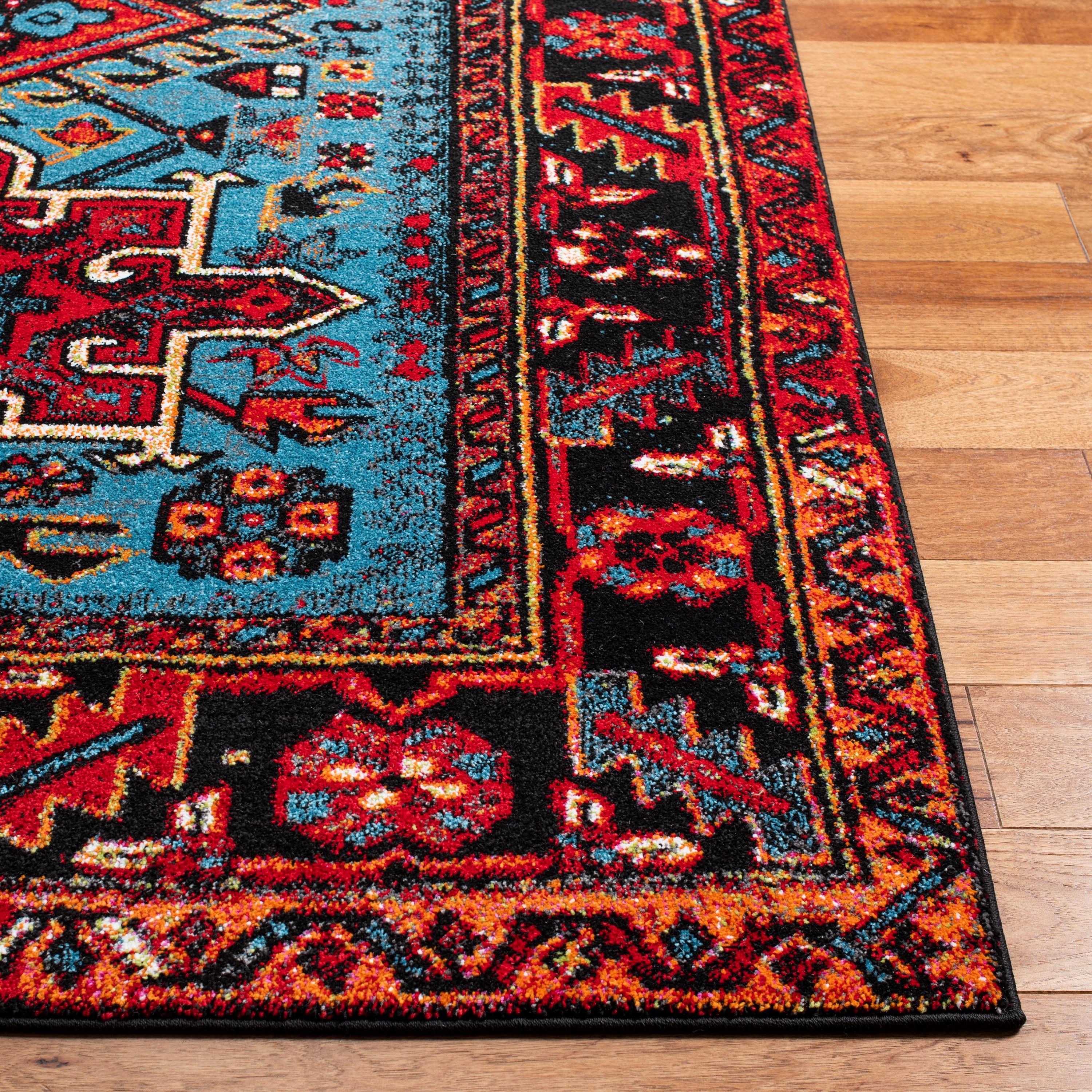 Vintage Hamadan VTH211 Power Loomed Indoor Runner Rug - Red/Light Blue - 2'3"x8' - Safavieh