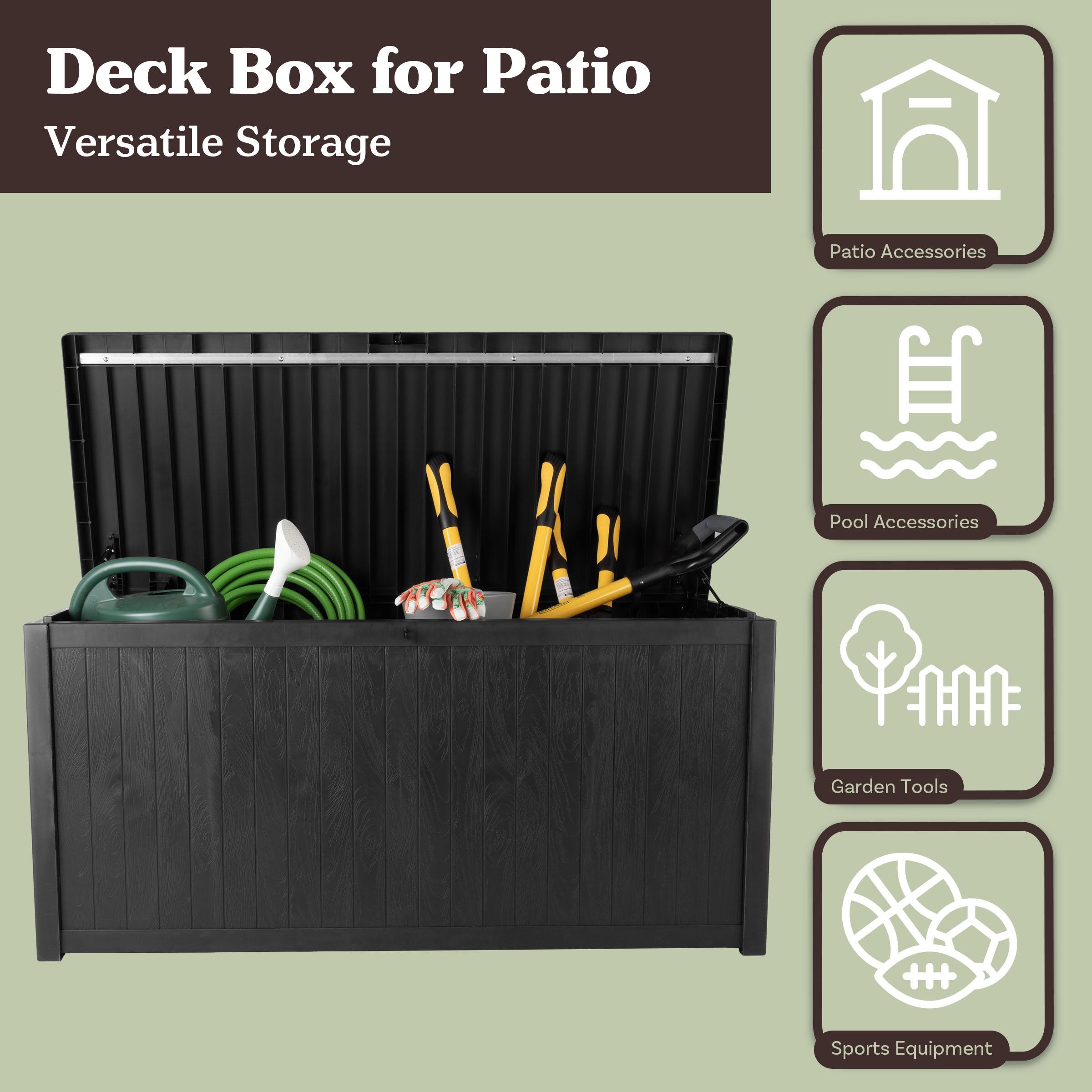 Pure Garden Outdoor Storage Box - 113 Gallon Lockable Deck Box for Pool Accessories, Patio Furniture Cushions, or Package Delivery for Outside by Pure Garden