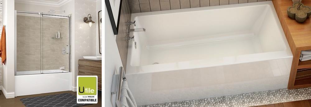 Rubix 59.75'' x 30'' Alcove / Tile In Soaking Acrylic Bathtub