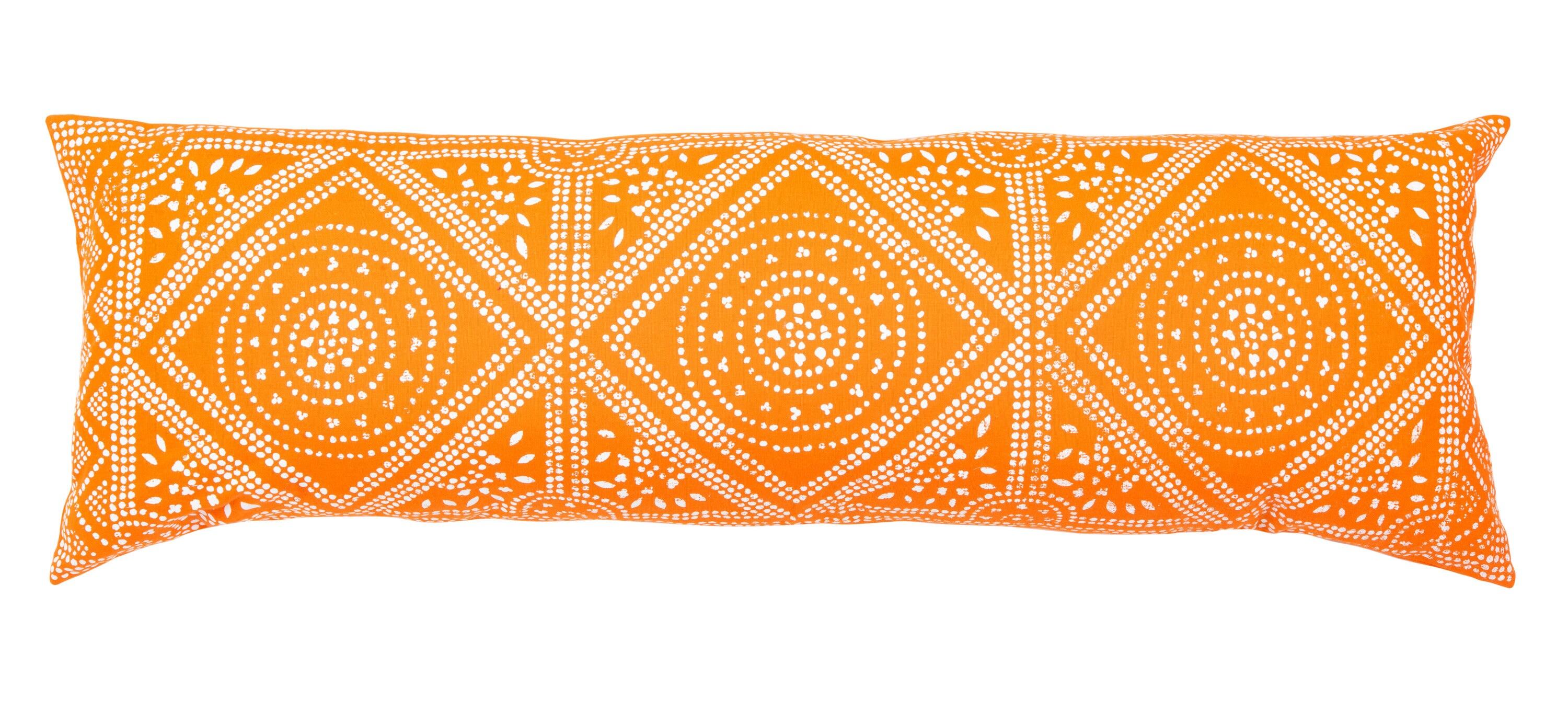 Valenti Pillow - Orange/White - 12"X36" - Safavieh