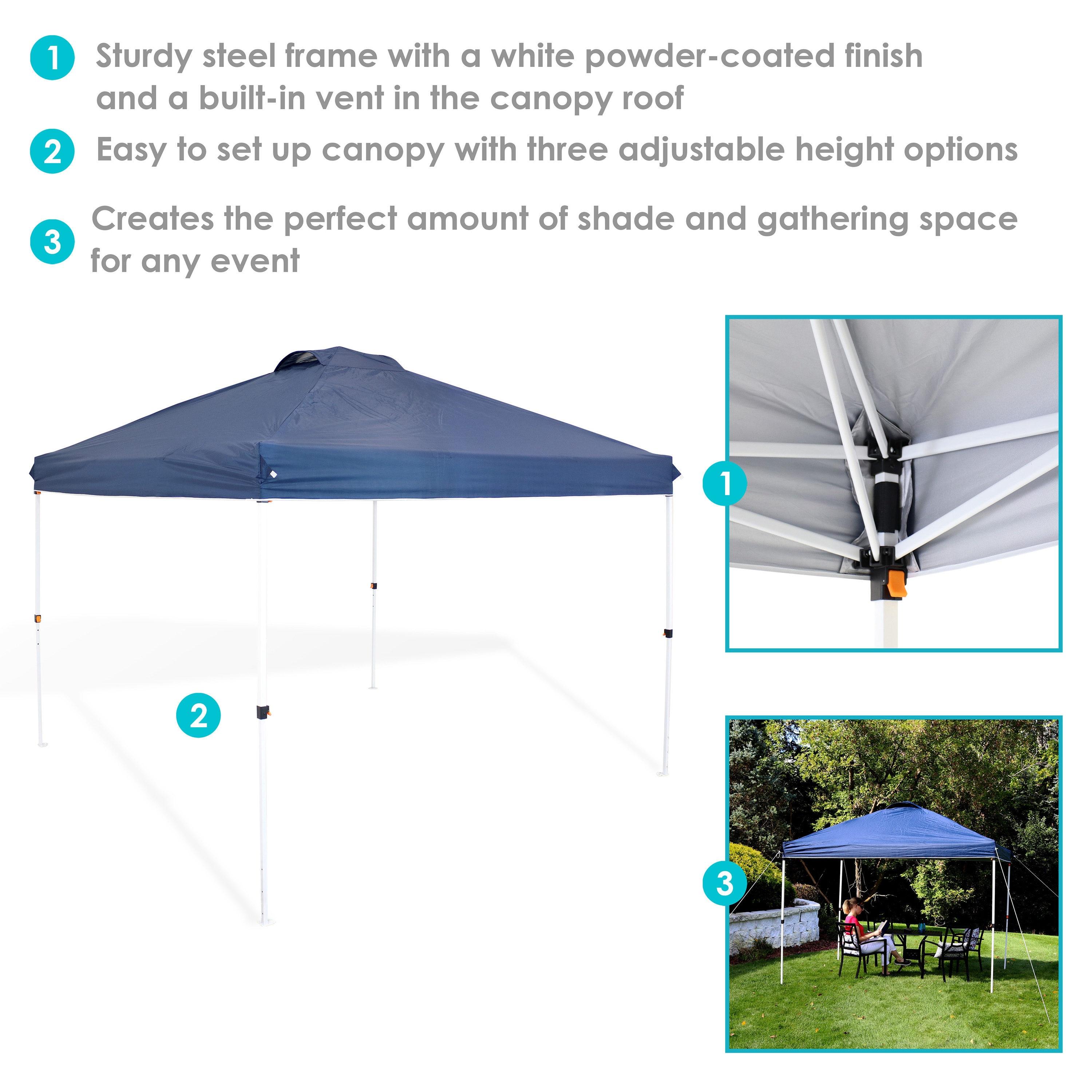 12 Ft. W x 12 Ft. D Metal Pop-Up Canopy