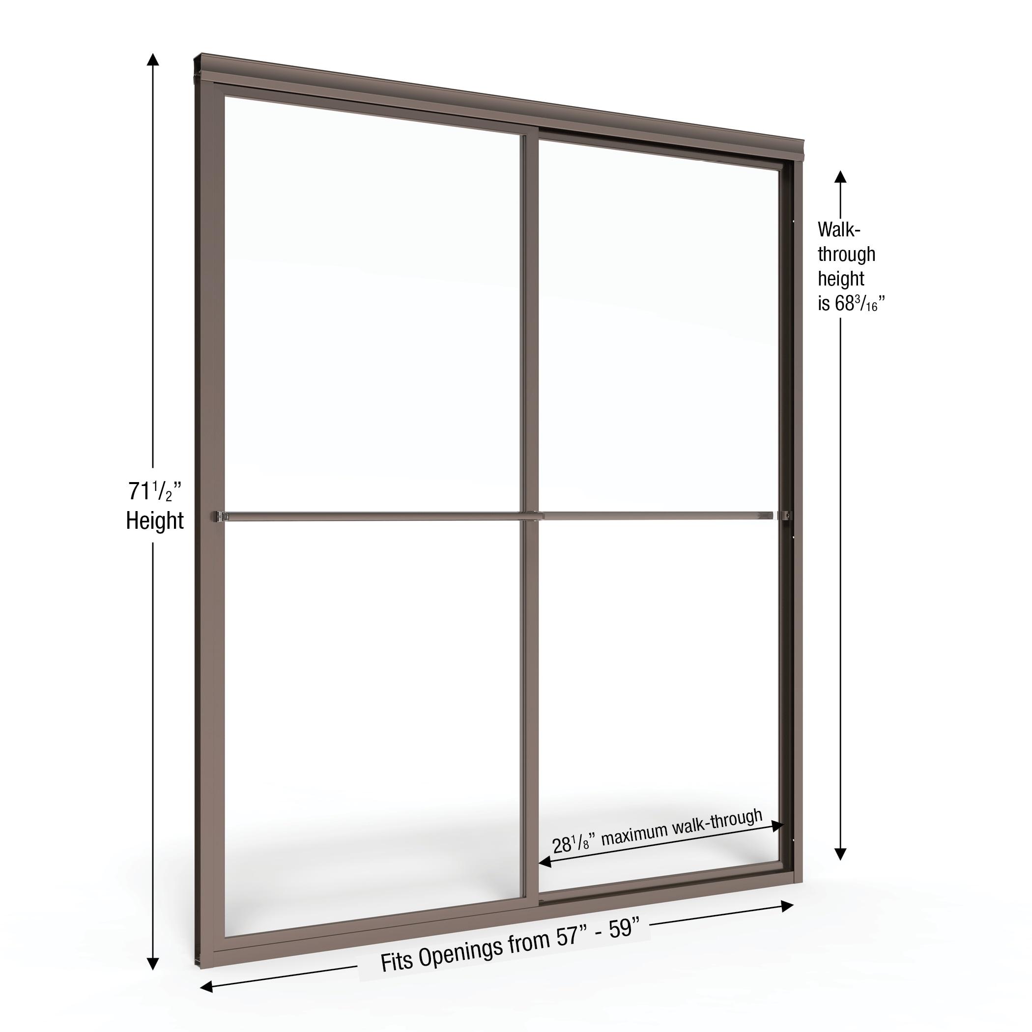 Deluxe 57" W x 71.5" H Bypass Framed Shower Door