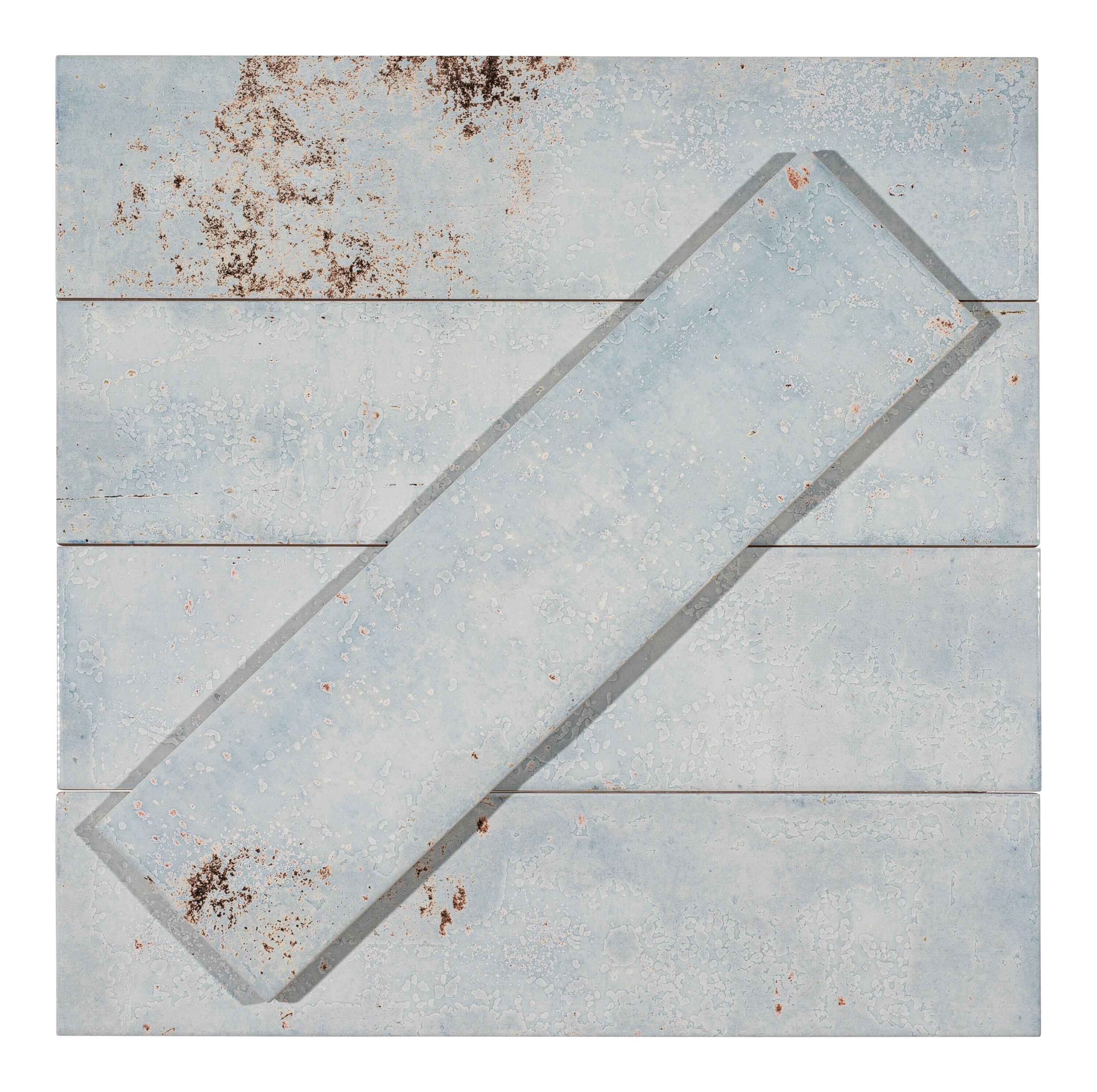 Serenite 4-in. x 16-in. Subway Vintage Look Glazed Porcelain Vintage Wall Tile