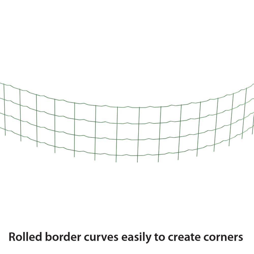 Green 20-Foot Wire Picket Garden Border Fence