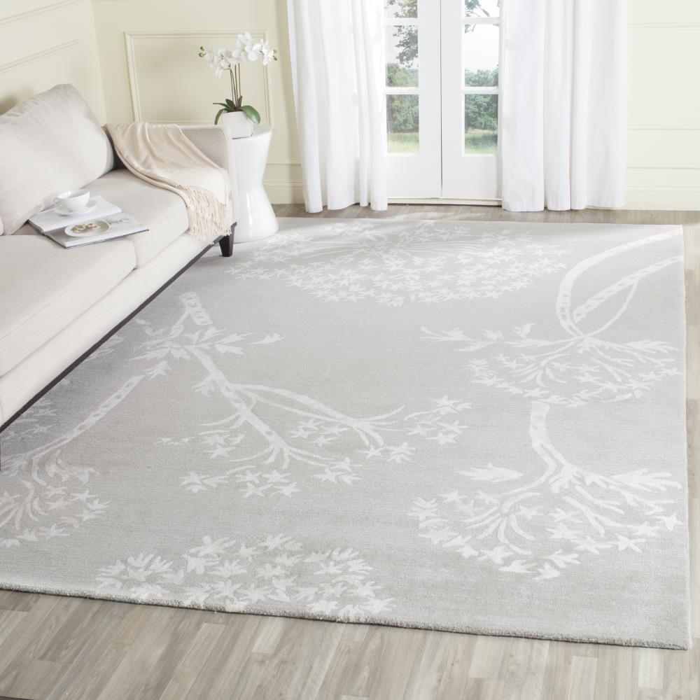 Bella BEL131 Hand Tufted Area Rug - Slate/Ivory - 5'x5' - Safavieh.