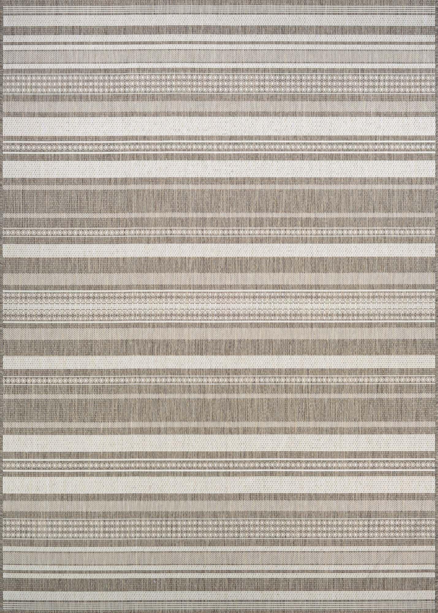 Couristan Recife Gazebo Stripe Indoor / Outdoor Area Rug, Champagne- Taupe, 2'3" x 11'9" Runner