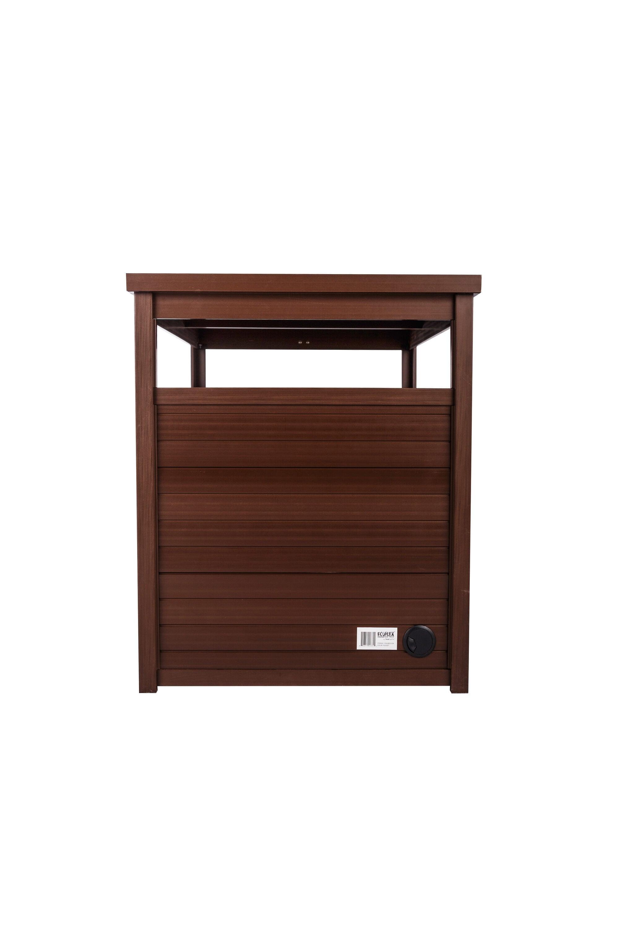New Age Pet® ECOFLEX® Litter Loo® Litter Box Enclosure End Table, Durable and Eco-Friendly Wood Plastic Composite, Easy to Clean, Flip Down Door for Simple Cleanup, No Tool Assembly- Russset Brown