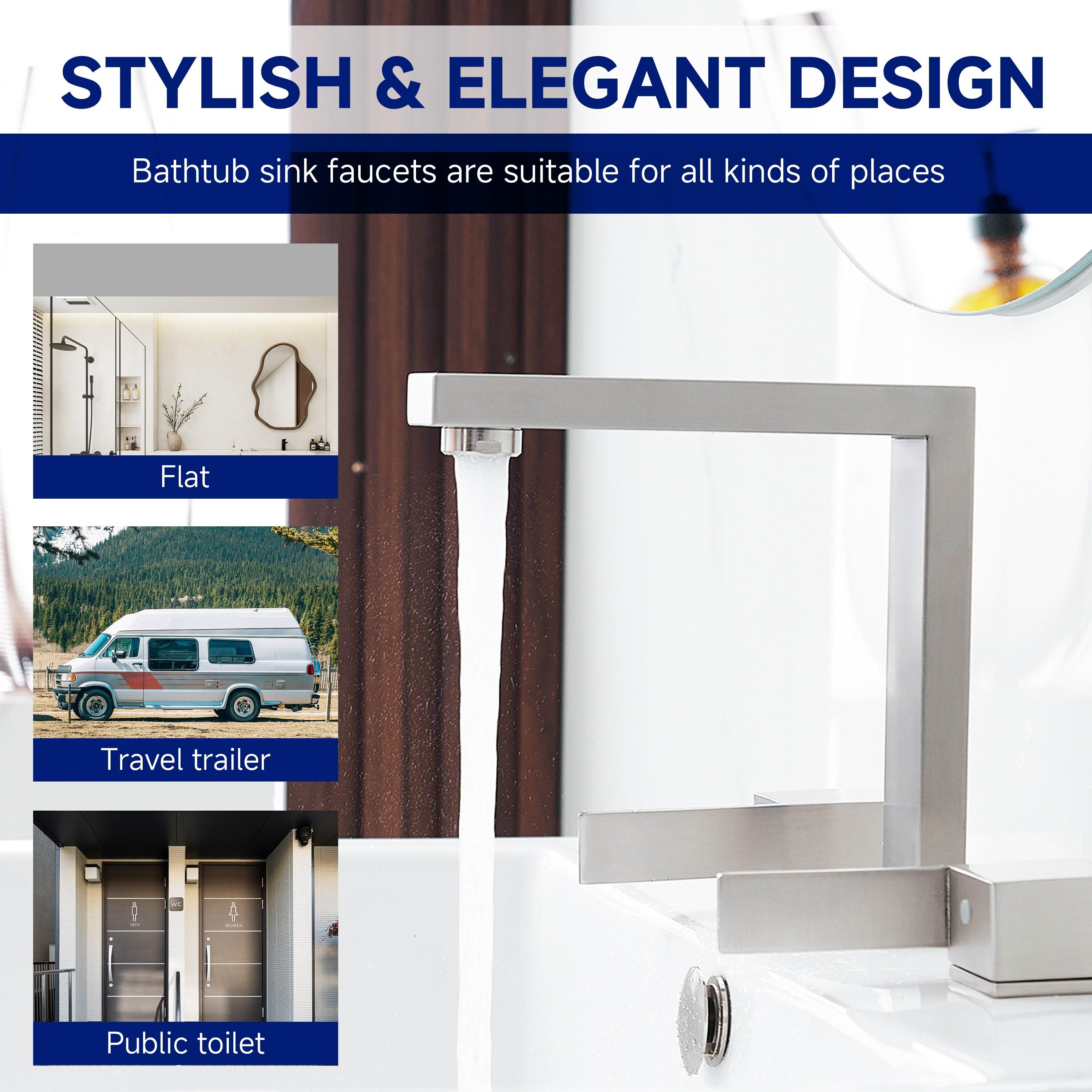 Widespread Single-handle Bathroom Faucet with Drain Assembly