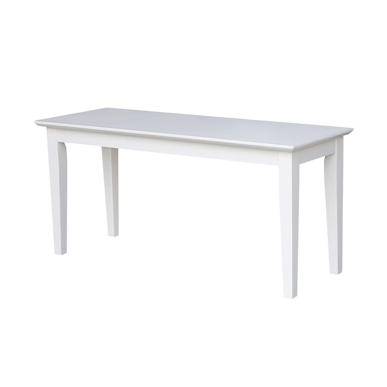 Shaker Styled Bench White - International Concepts: Solid Wood, Rectangle, Unupholstered, 400lb Capacity