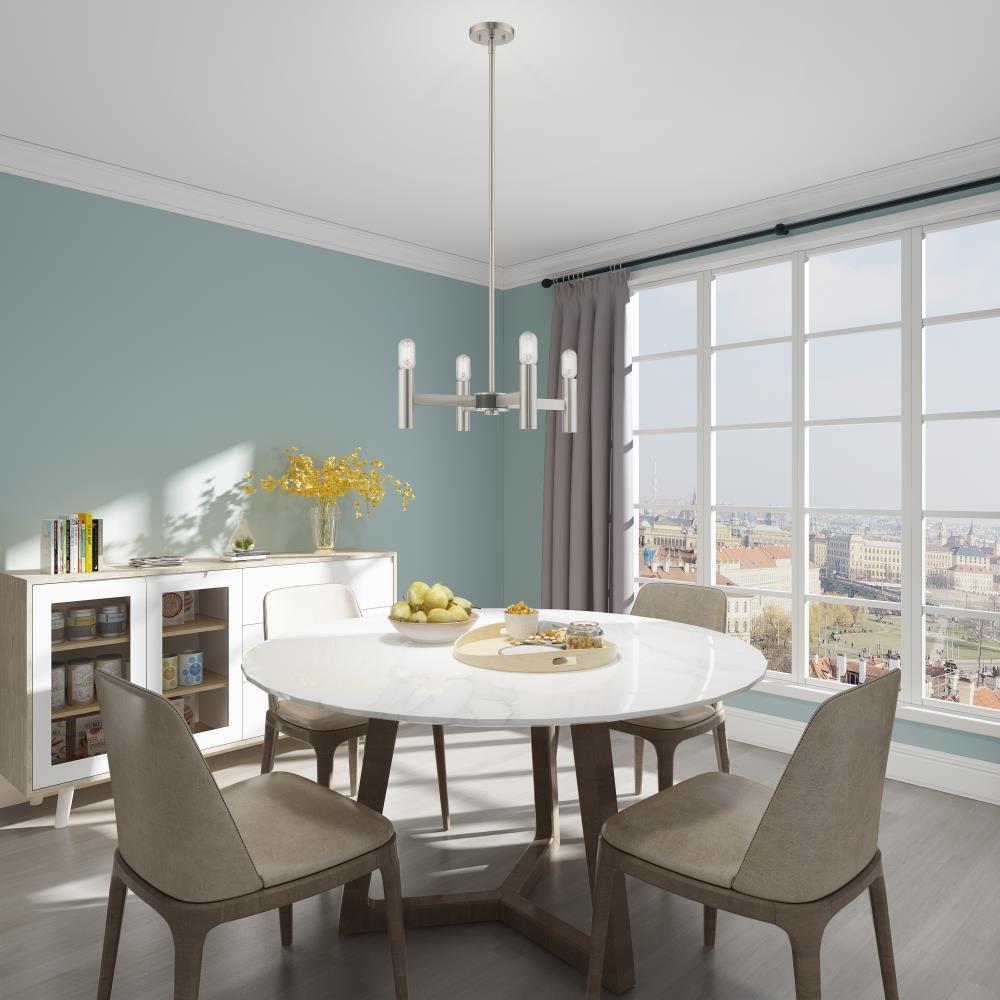 Livex Lighting Copenhagen 4 - Light Chandelier in  Brushed Nickel