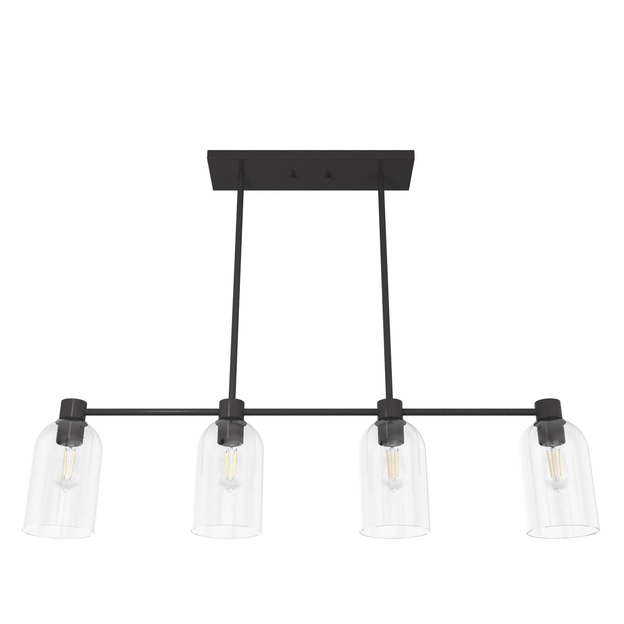 Hunter - Lochemeade 4-light Noble Bronze, Large Chandelier, Dimmable, Linear Shaped, for Bedrooms, Kitchens, Dining, Living Rooms - 19720