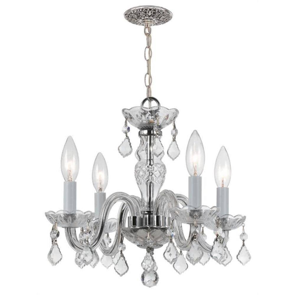 Crystorama Lighting Traditional Crystal 4 - Light Chandelier in  Polished Chrome