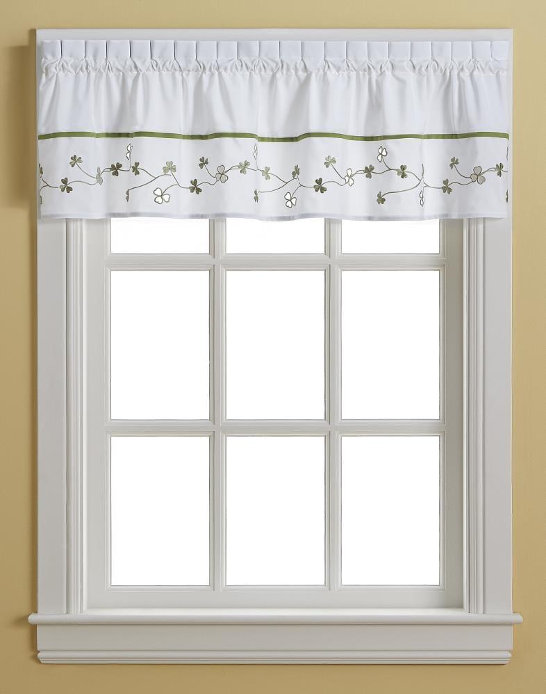 CHF & You Clover Kitchen Curtains, Embroidered, Set of 2, Adult