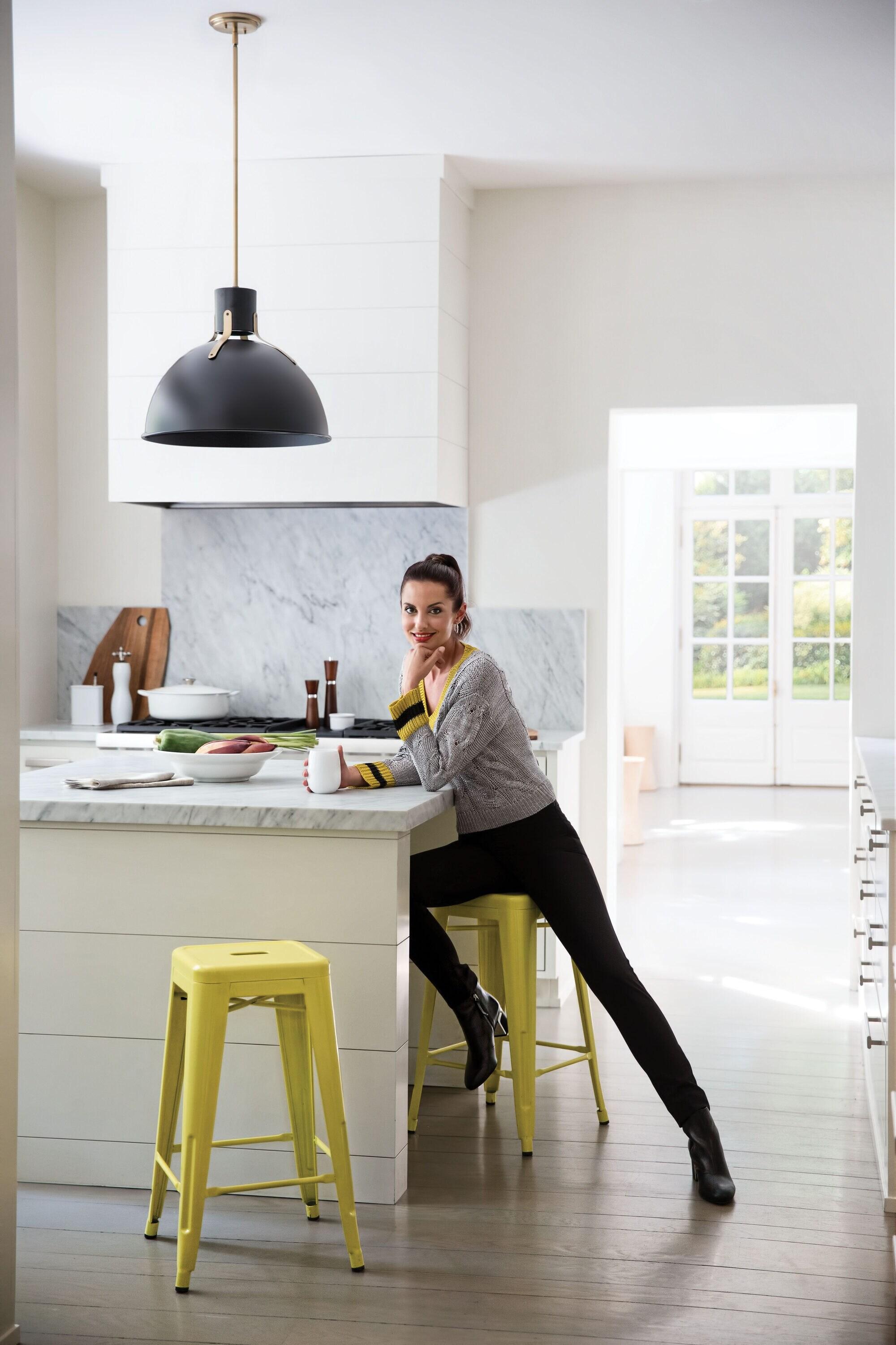 6.5W 1 Led Medium Pendant In Industrial-Scandinavian Style 20 Inches Wide By 17 Inches High-Satin Black Finish Hinkley Lighting 3483Sk