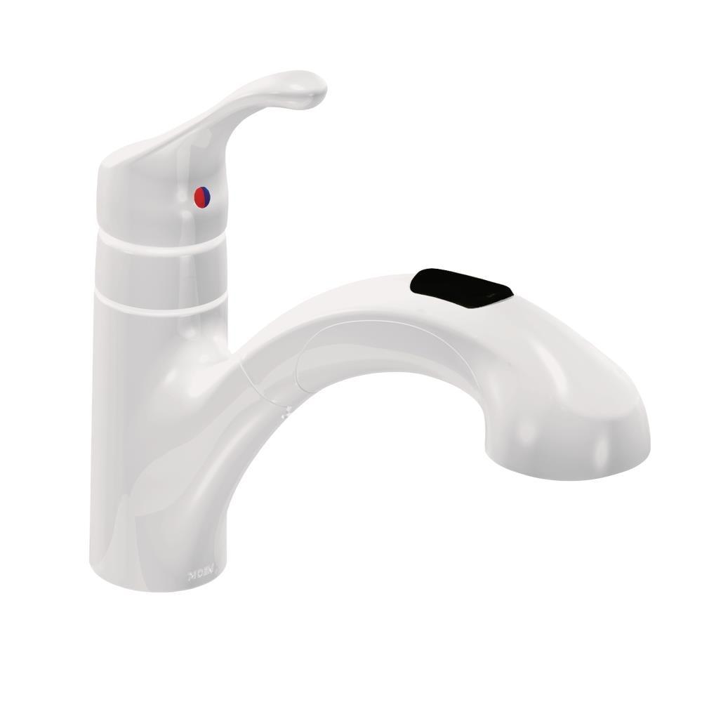 MOEN Renzo Spot Resist Stainless 9 in. H Pull Out Sprayer Kitchen Faucet with 360° Spout Swivel and PowerClean