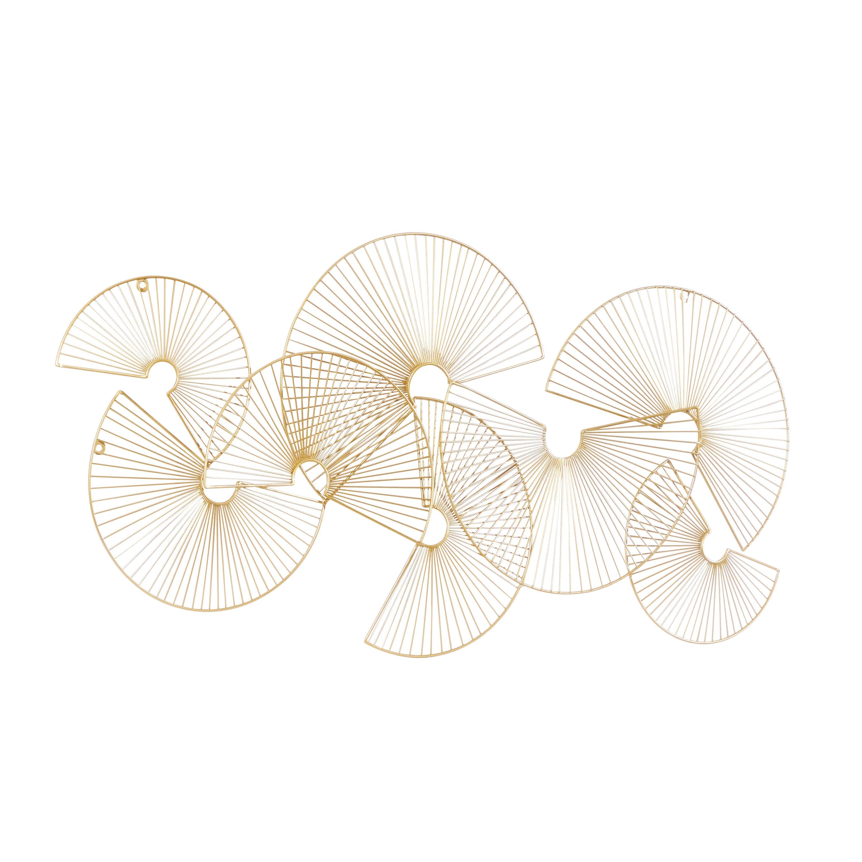 CosmoLiving by Cosmopolitan Gold Metal Half Moon Sunburst Wall Decor