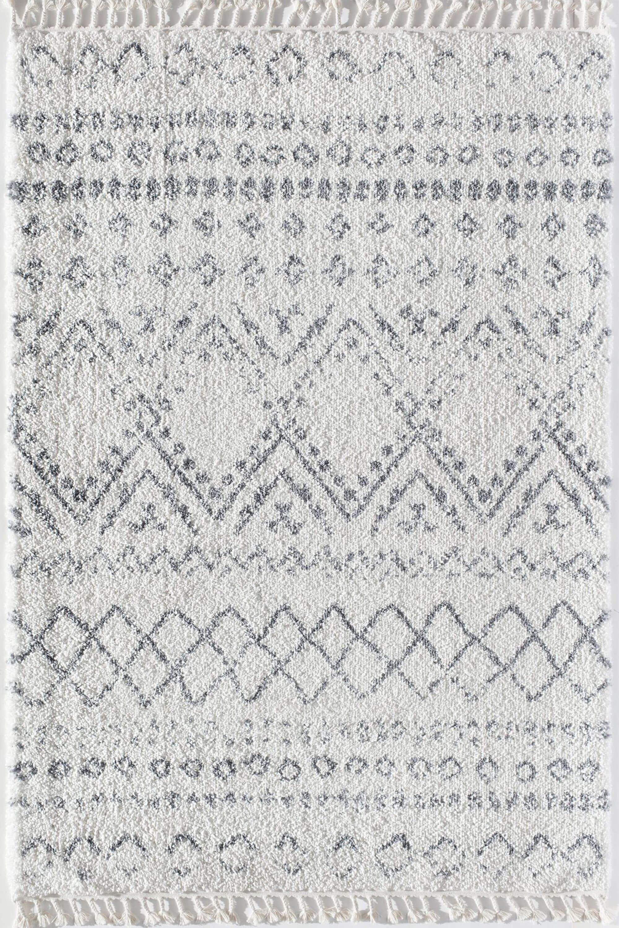 Silla Mason Shag Tribal Shadow Gray Area Rug