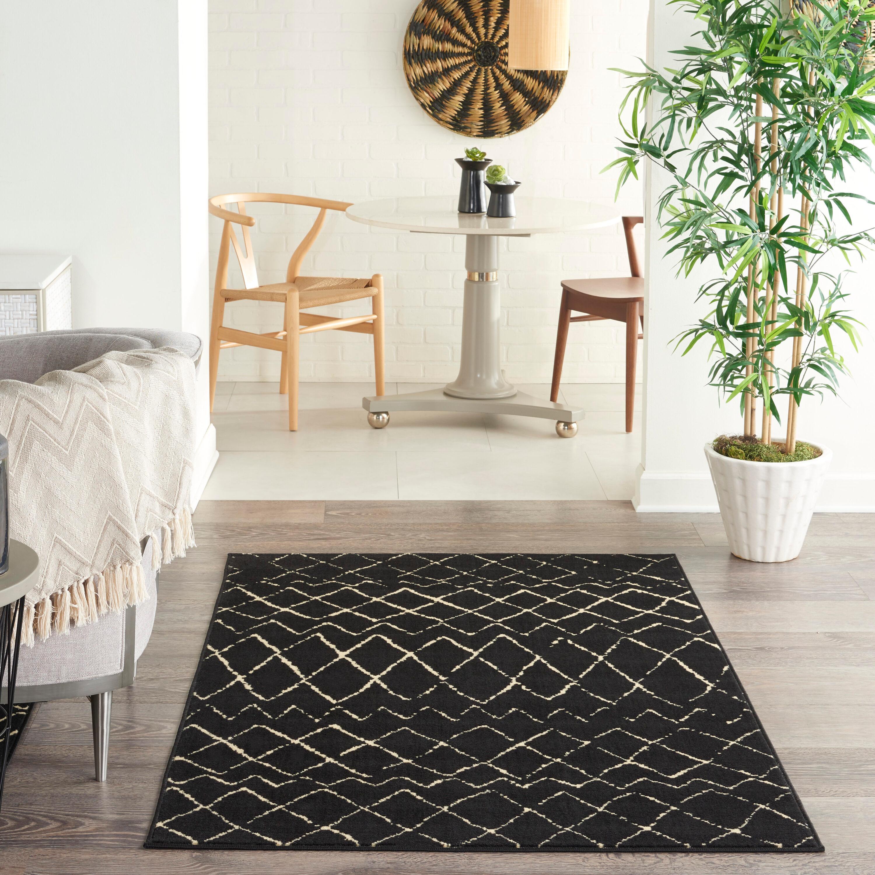 Nourison Grafix GRF04 Indoor Area Rug - Black 3'9" x 5'9"