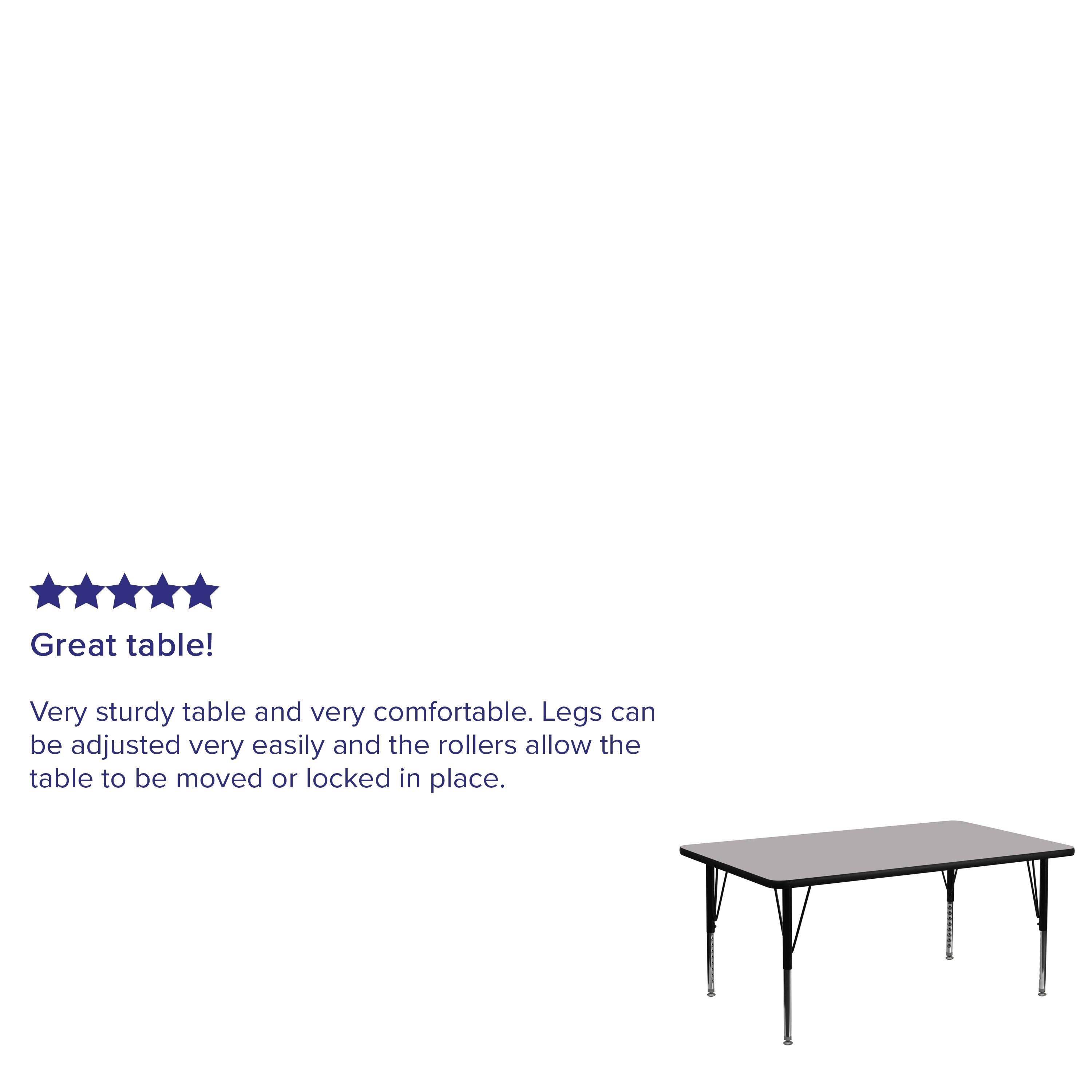 Goddard 24''W x 48''L Rectangular HP Laminate Activity Table - Adjustable Legs