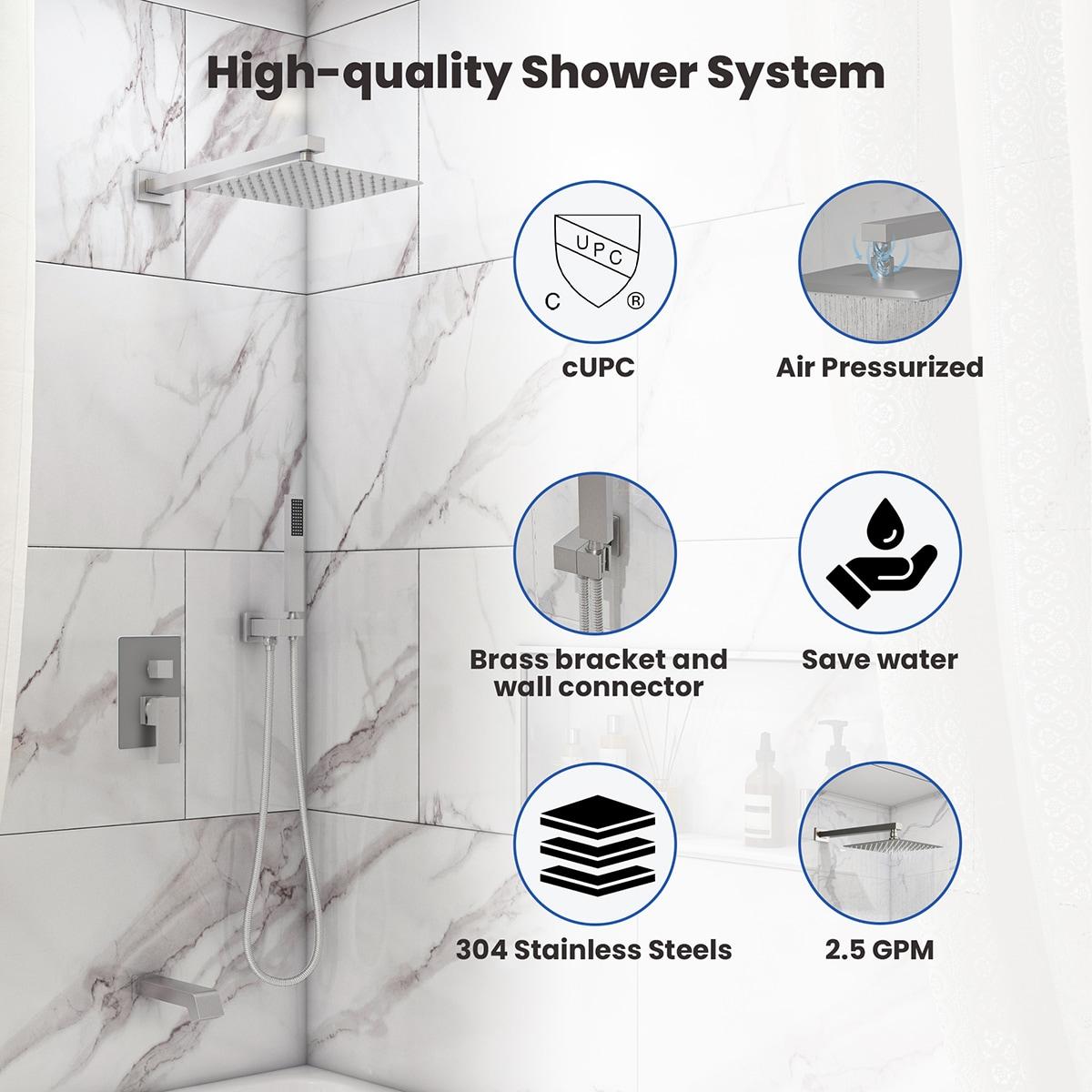 Calder Complete Shower System with Rough in-Valve