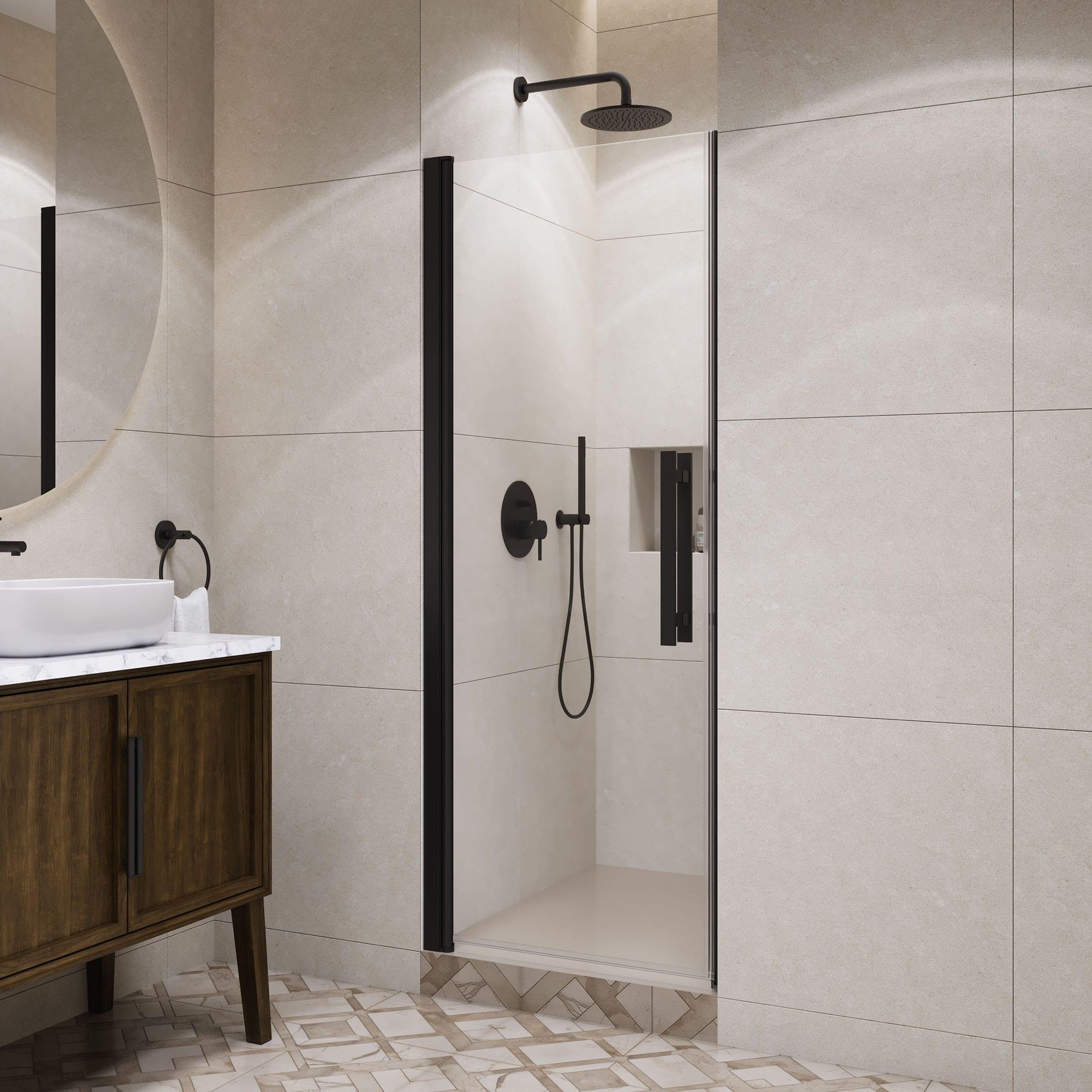 OVE Decors Pasadena 28 To 29 3/8 In. W X 72 In. H Alcove Frameless Pivot Shower Door , 2025