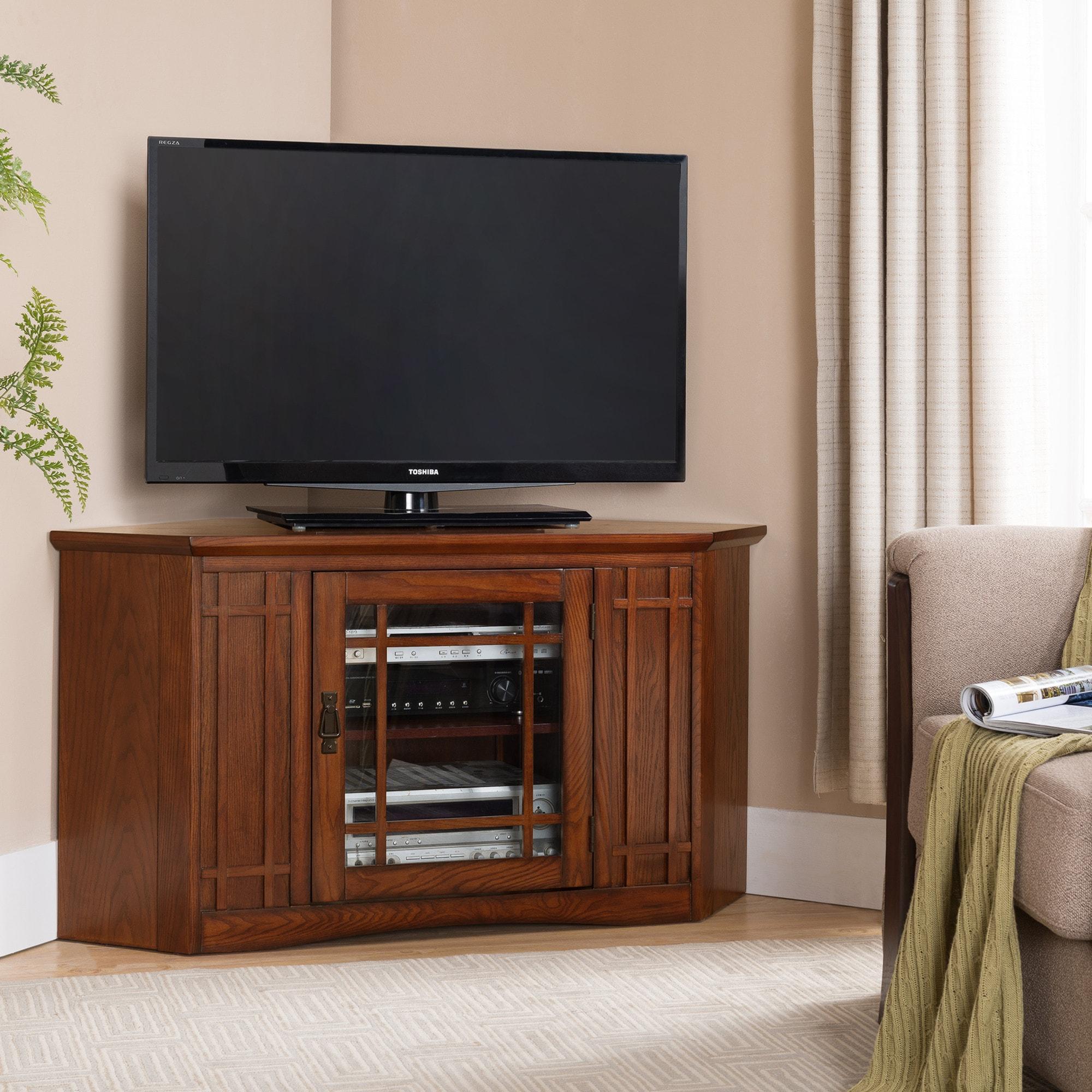 Leick Furniture Mission 46" Corner TV Stand in an Oak Finish