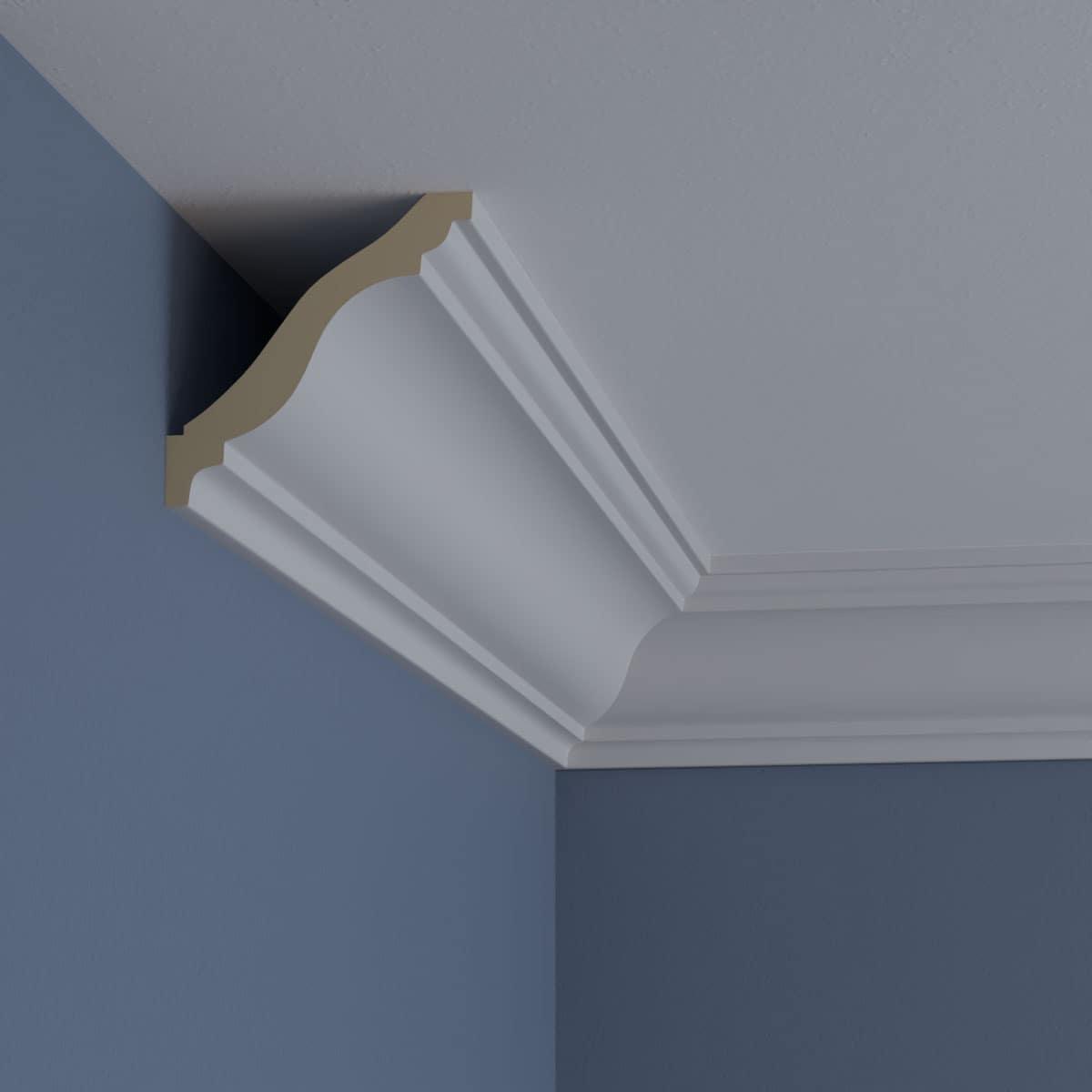 Ekena Millwork 4 7/8"H x 4 3/8"P x 6 1/2"F x 94 1/2"L Strasbourg Traditional Crown Moulding