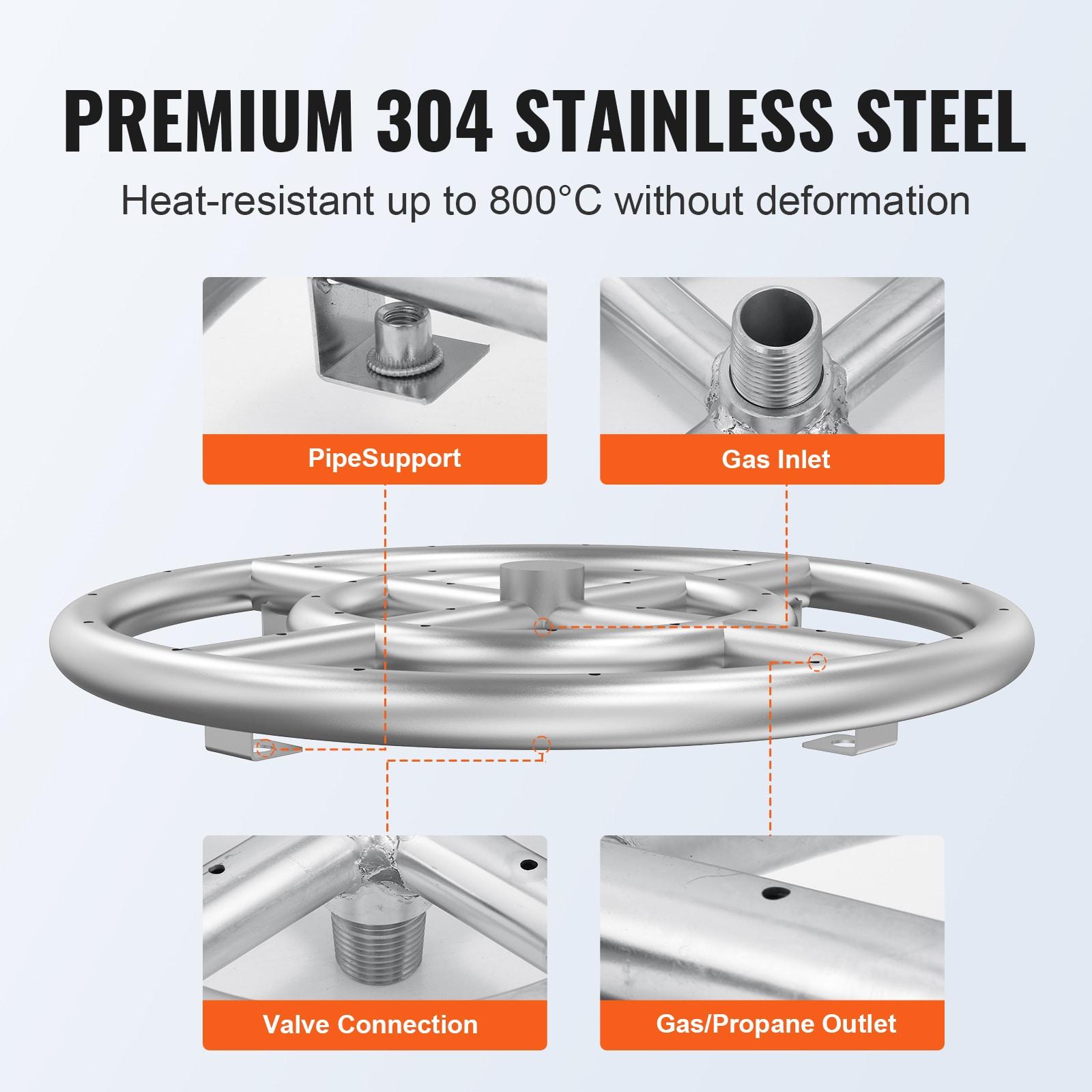 VEVOR 12'' Round Stainless Steel Fire Pit Accessory