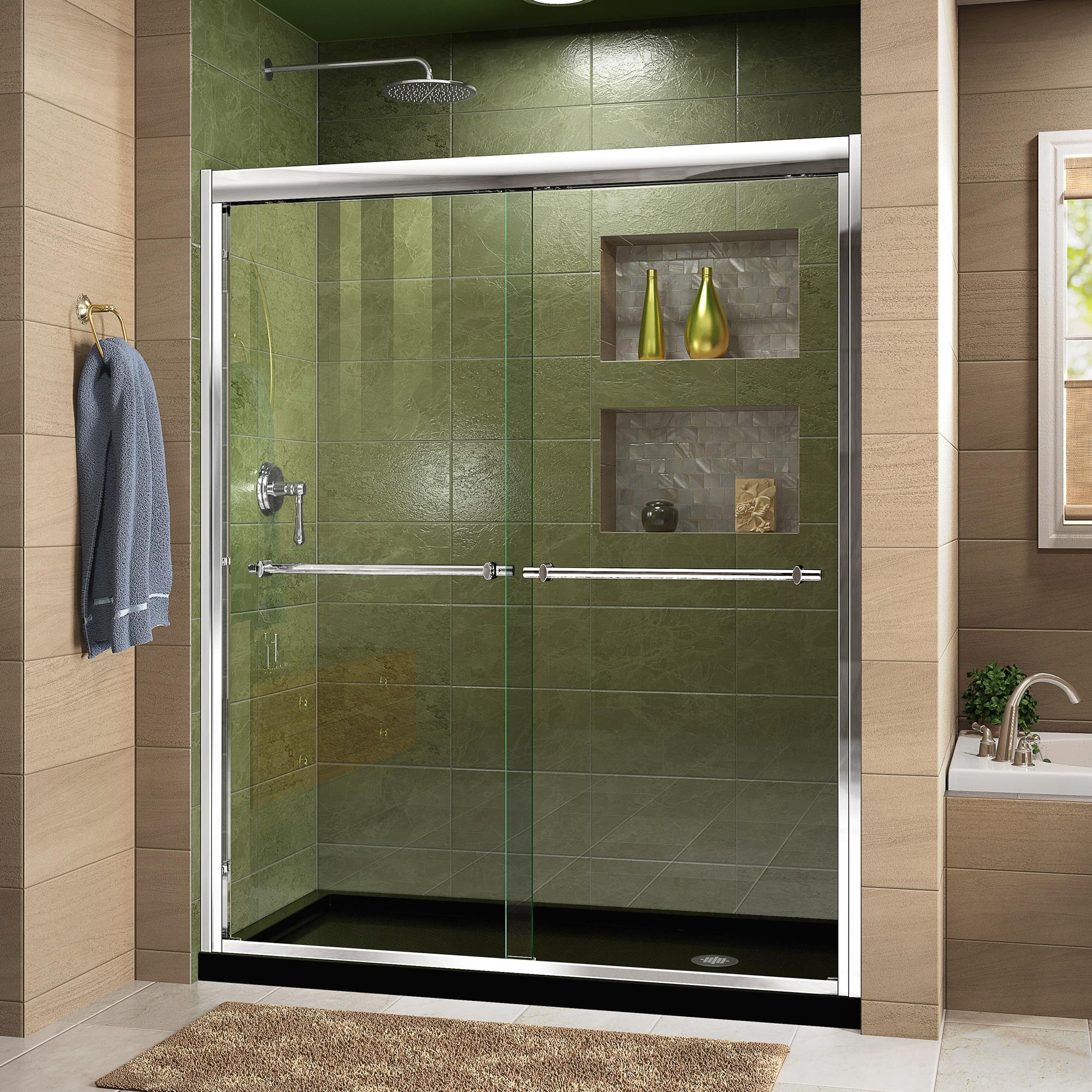 Duet 60" Frameless Sliding Shower Door with Clear Glass