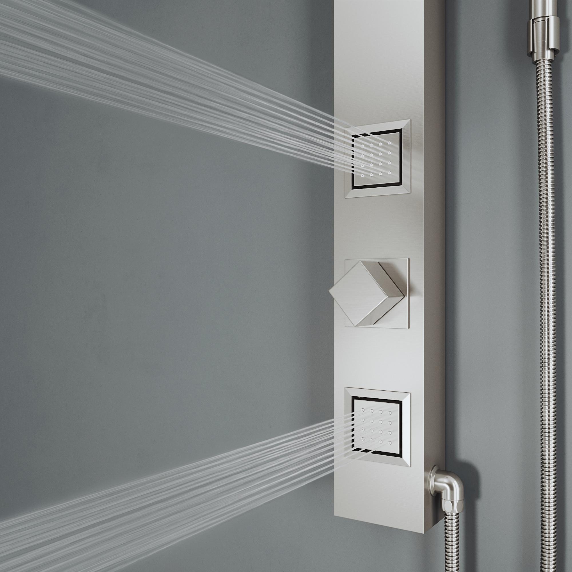 Orchid 39" H X 4" W 2-Jet Shower System with Hand Wand - Requires existing shower head connection