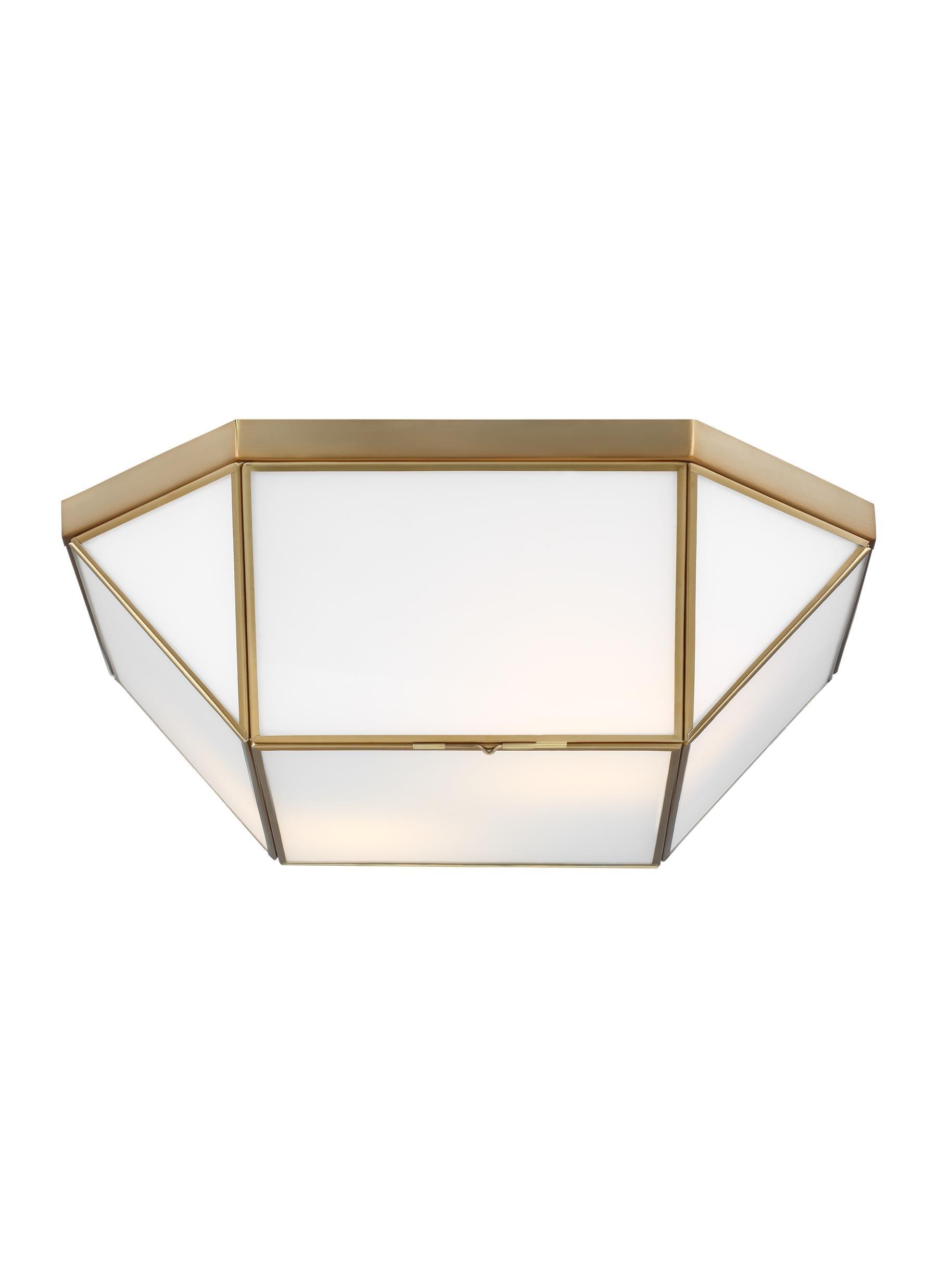 Generation Lighting 2-Light Morrison Ceiling Lamp Satin Brass 7579452-848 | Ceiling Light Fixture for Home Decor| Ceiling Mount Light for Bedroom, Bathroom, Kitchen, and Living Room Décor