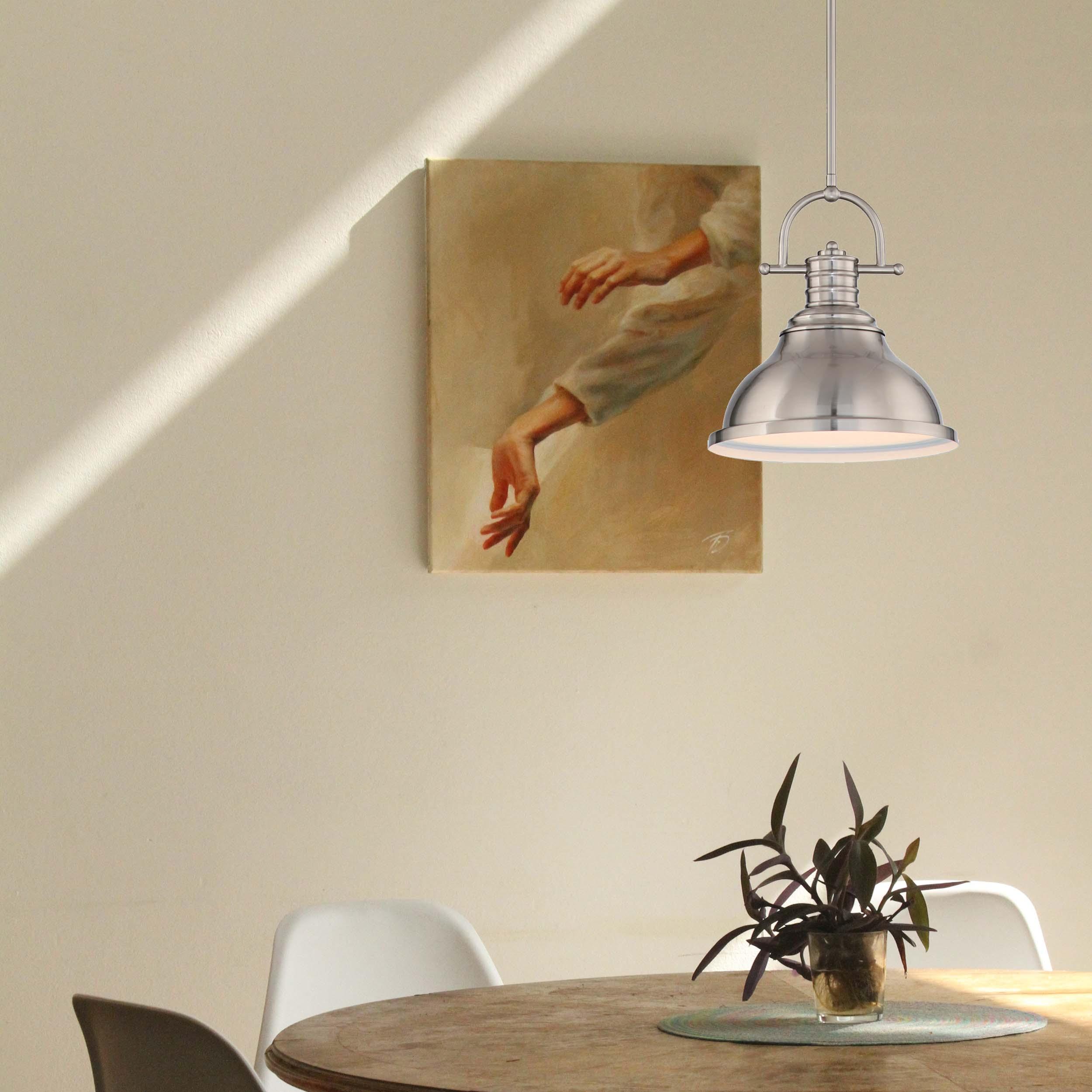 Volume Lighting  1-Light Indoor Brushed Nickel Downrod Pendant - Brushed Nickel