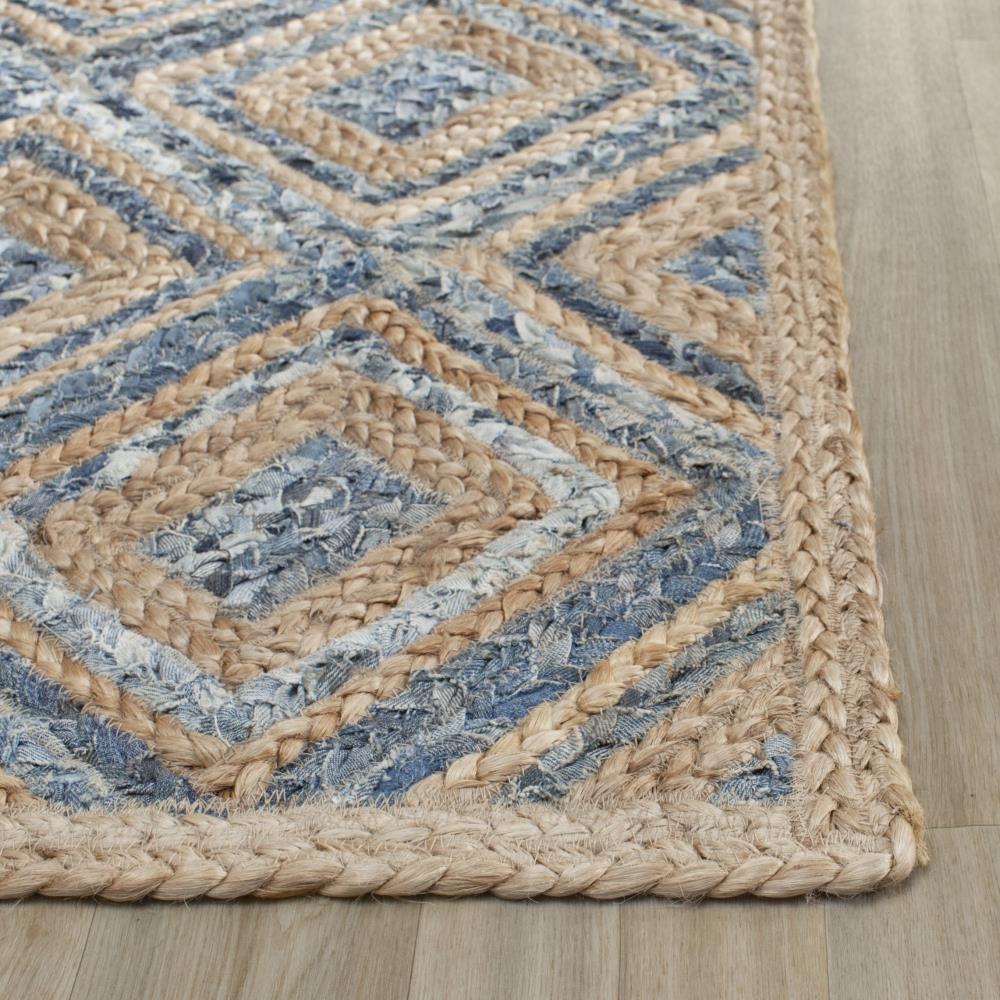 Cape Cod CAP354 Woven Indoor Runner Rug - Natural/Blue - 2'3"x14' - Safavieh