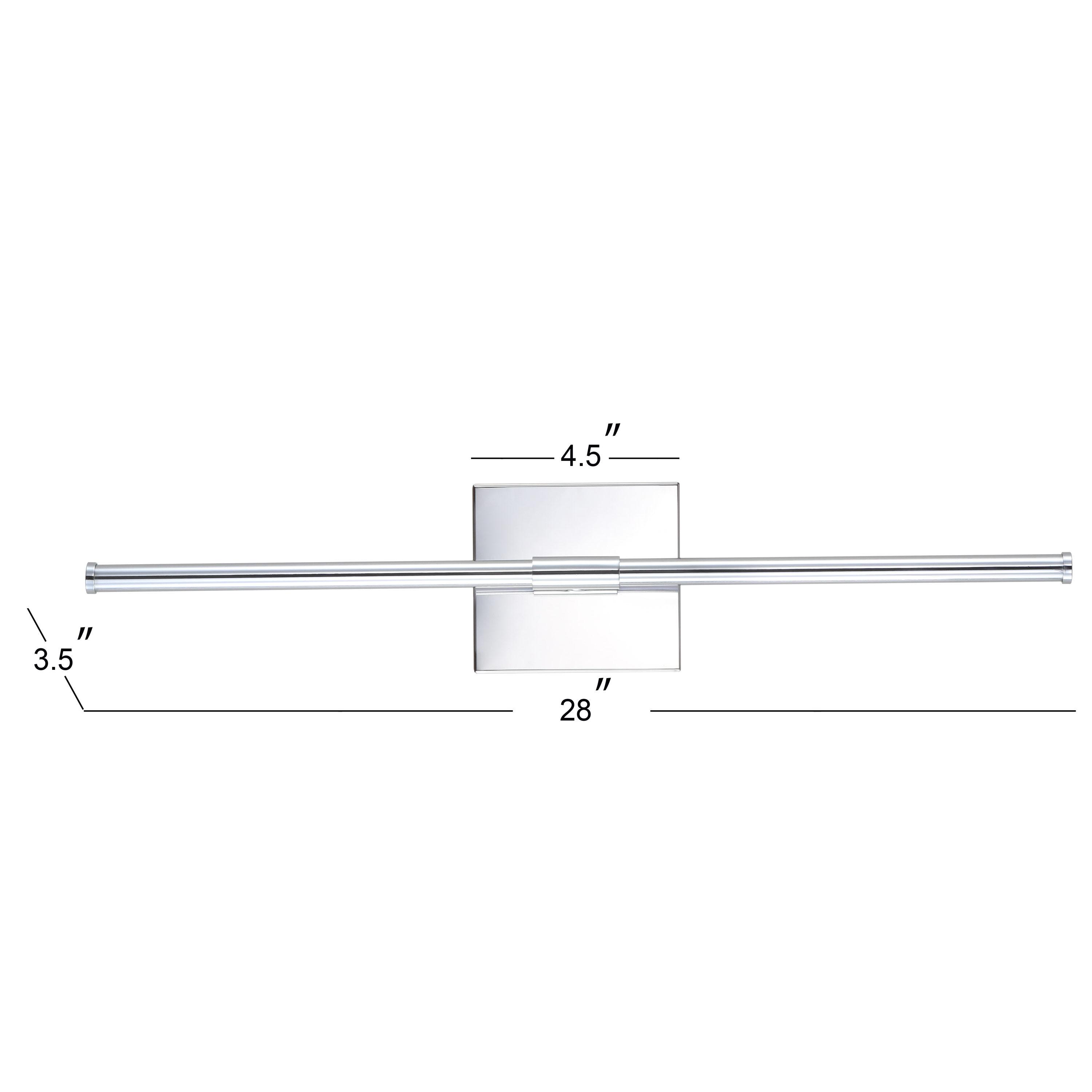 JONATHAN  Y Makena Metal Dimmable Integrated Minimalist 28-in W 1 -Light Polished Chrome Integrated LED Wall Sconce