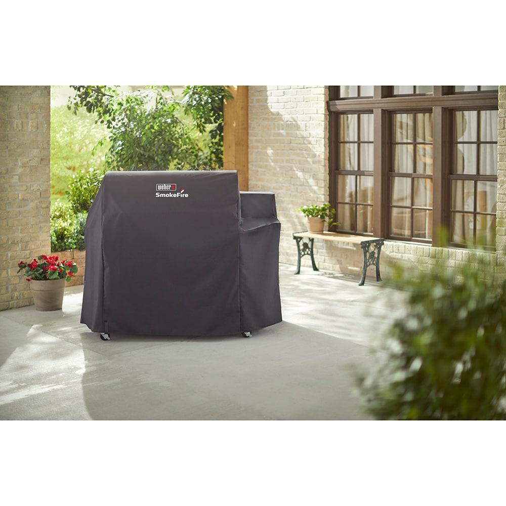 Weber SmokeFire 36 Inch Heavy Duty Lightweight BBQ Cover Compatible with SmokeFire EX6, EPX6, and ELX6 Wood Pellet Grill, Black