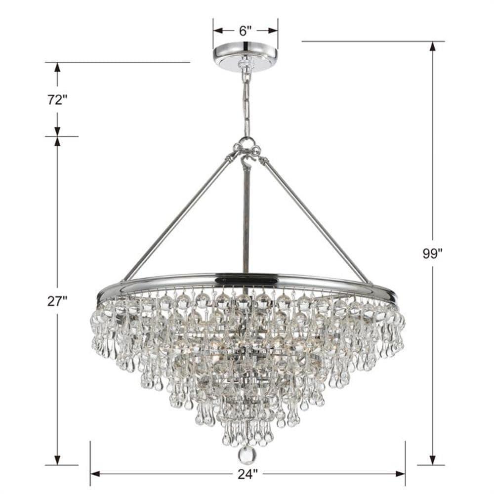 Crystorama Lighting Calypso 8 - Light Chandelier in  Polished Chrome