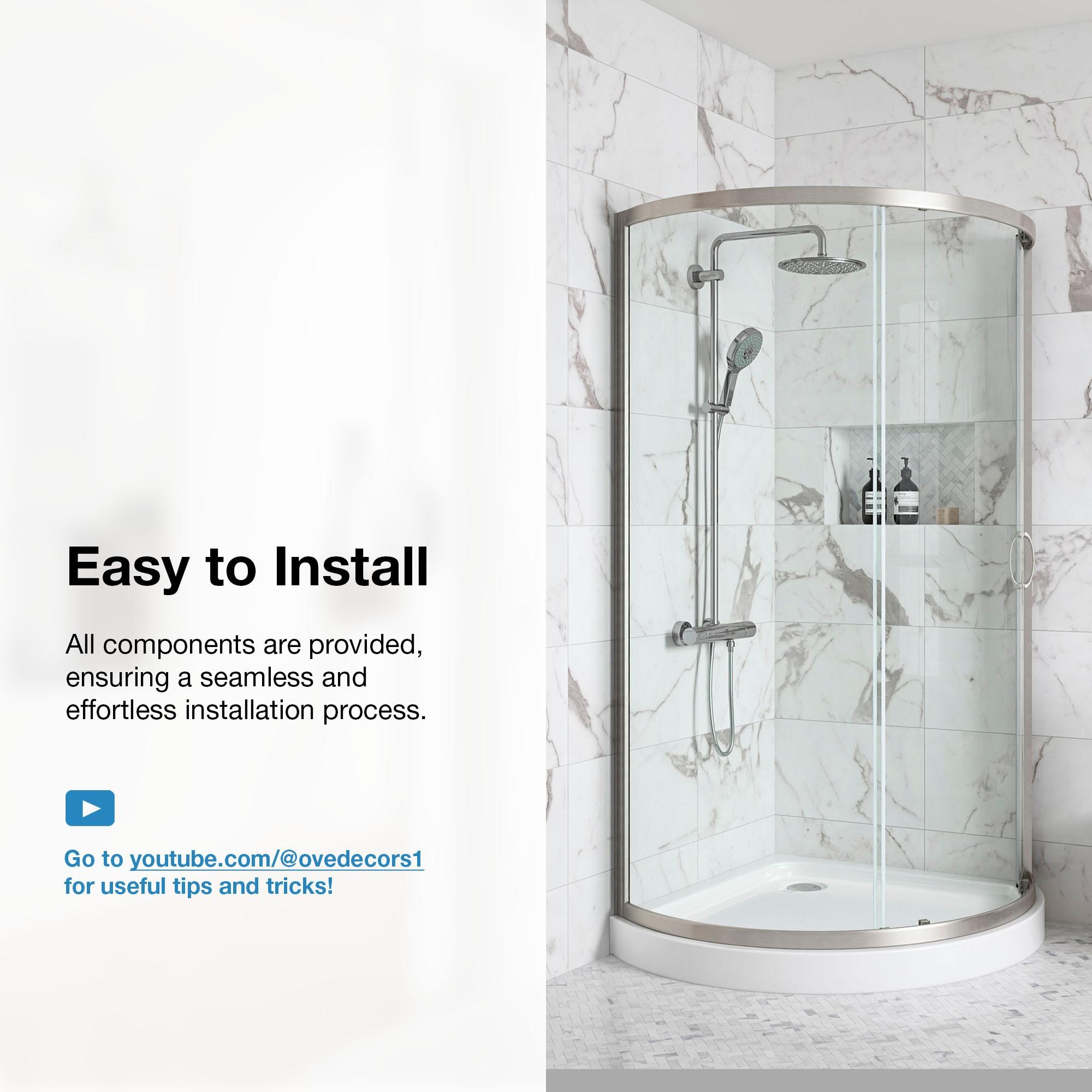 OVE Decors Breeze 44 in. Round Shower Kit w/ Clear, Base