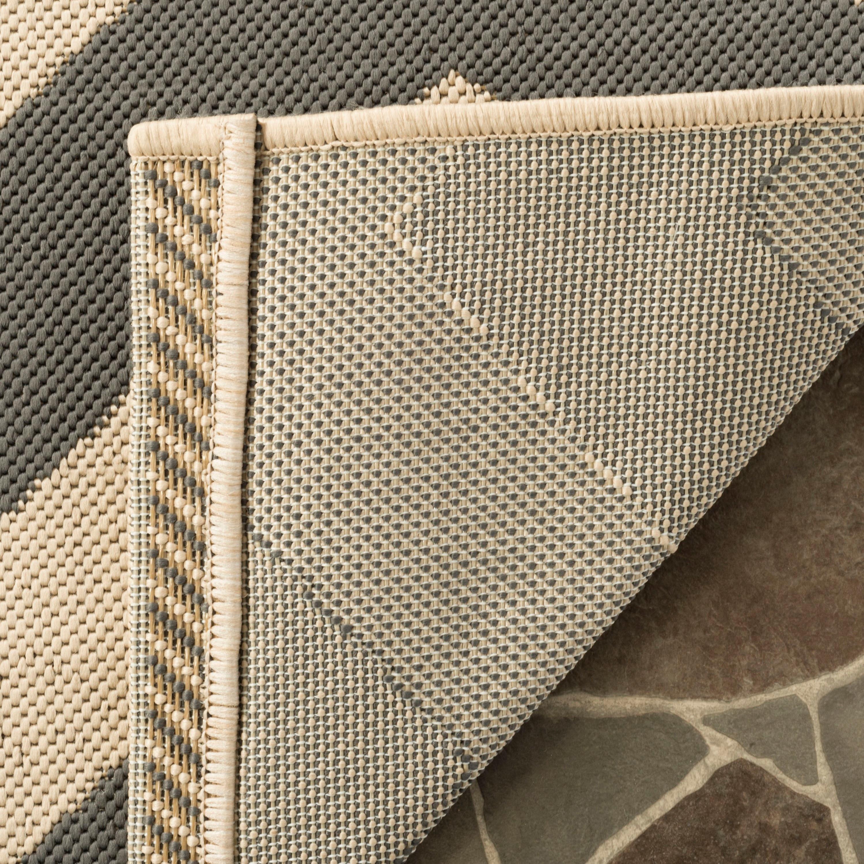Courtyard CY6244 Power Loomed Indoor and Outdoor Area Rug - Grey/Beige - 5'3"x7'7" - Safavieh